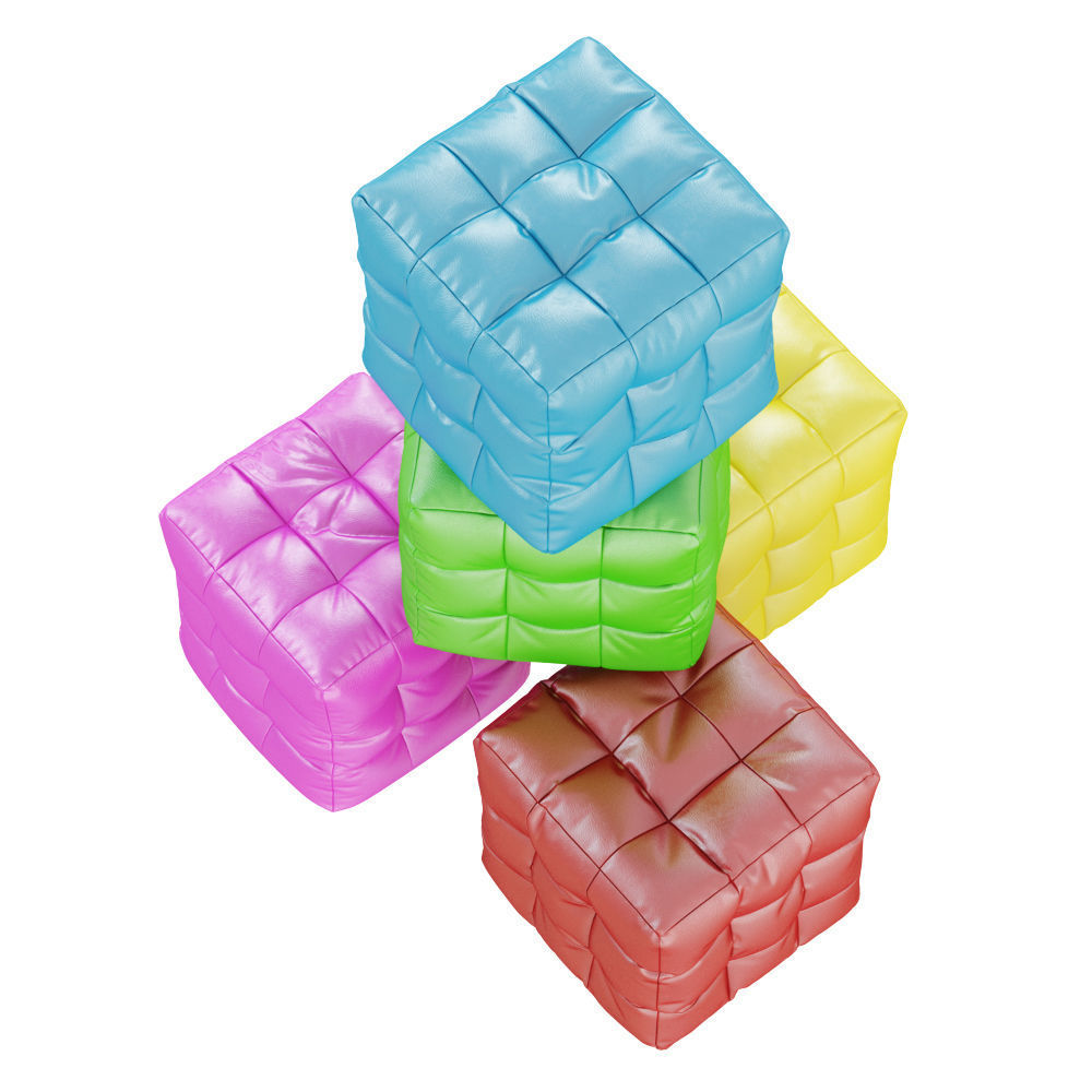 Papa Poufs Brown Collection 3D model_2