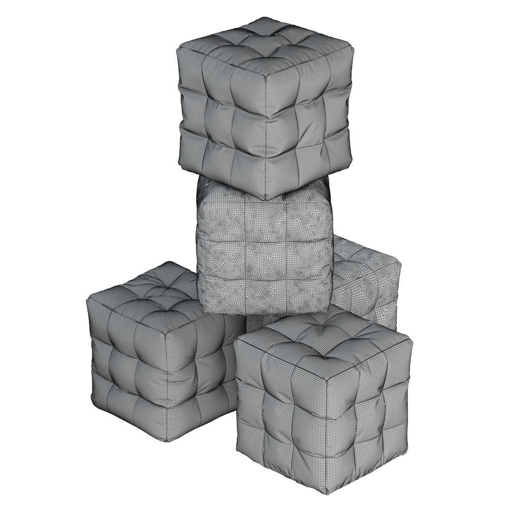 Papa Poufs Brown Collection 3D model_6