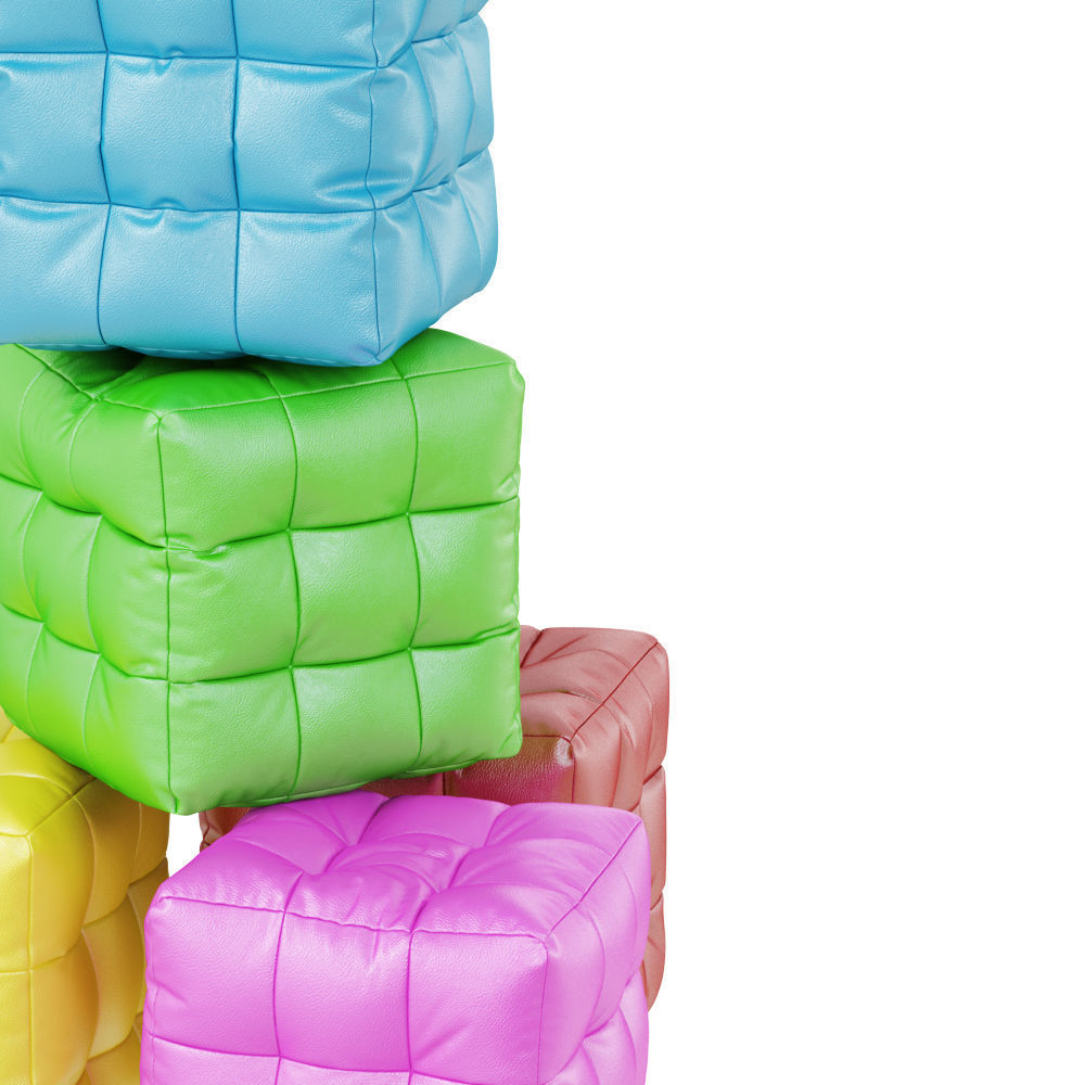 Papa Poufs Brown Collection 3D model_4