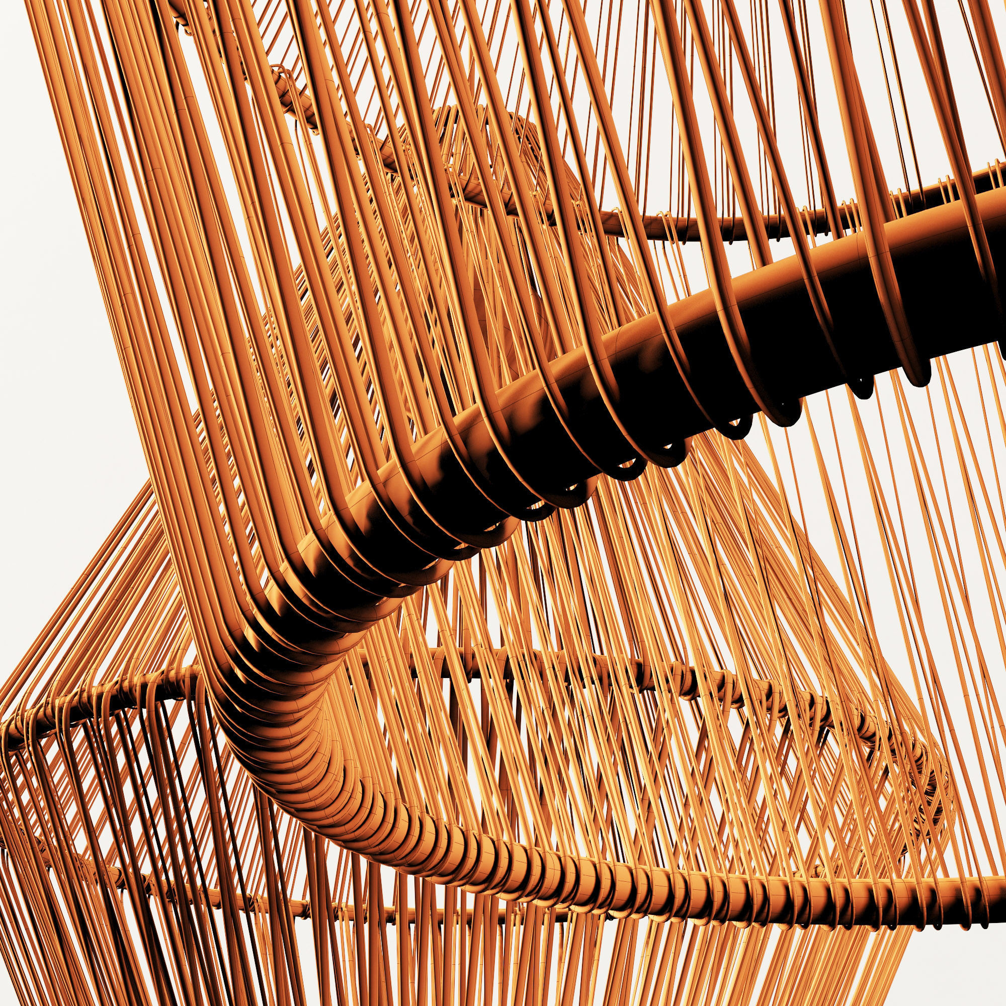 Lamp wood rattan wicker Cone n2 3D model_23