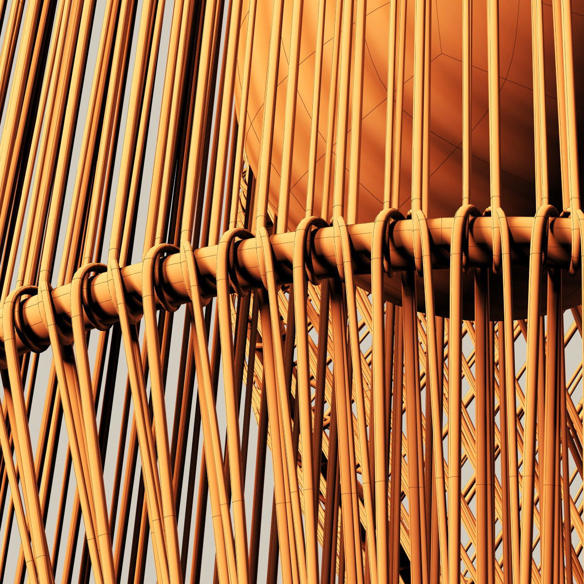 Lamp wood rattan wicker Cone n2 3D model_21