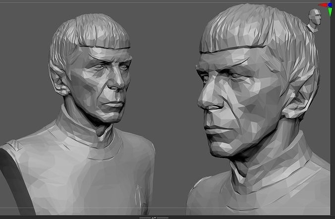Mr Spock Bust  Polygonal 3D print model