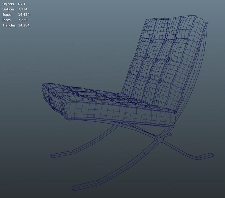 BARCELONA CHAIR 3D model_9