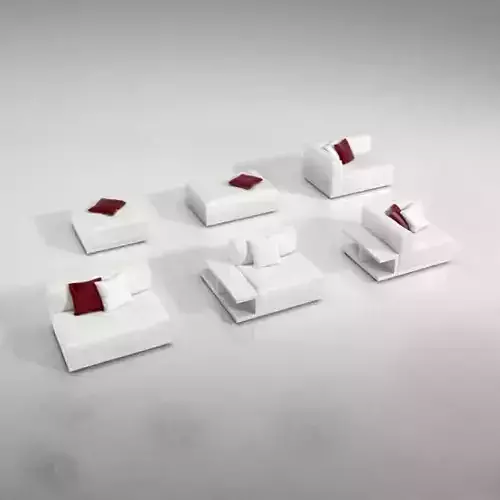 White Modern Sofa 3D model