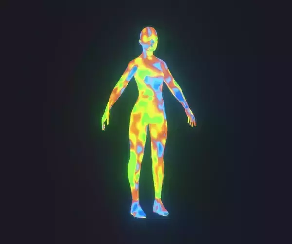 Human Thermal Image Heatmap Female 3D Model Low-poly 3D model