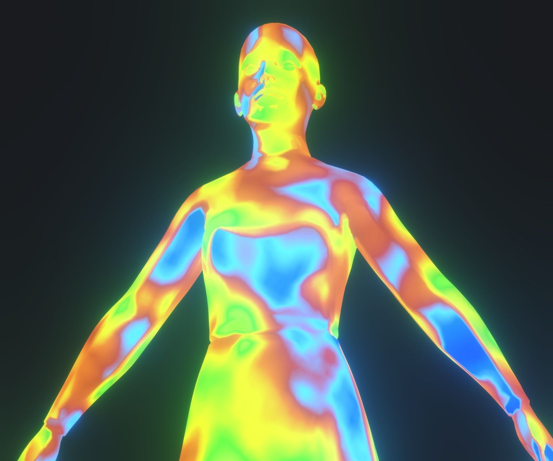 Human Thermal Image Heatmap Female 3D Model Low-poly 3D model_8