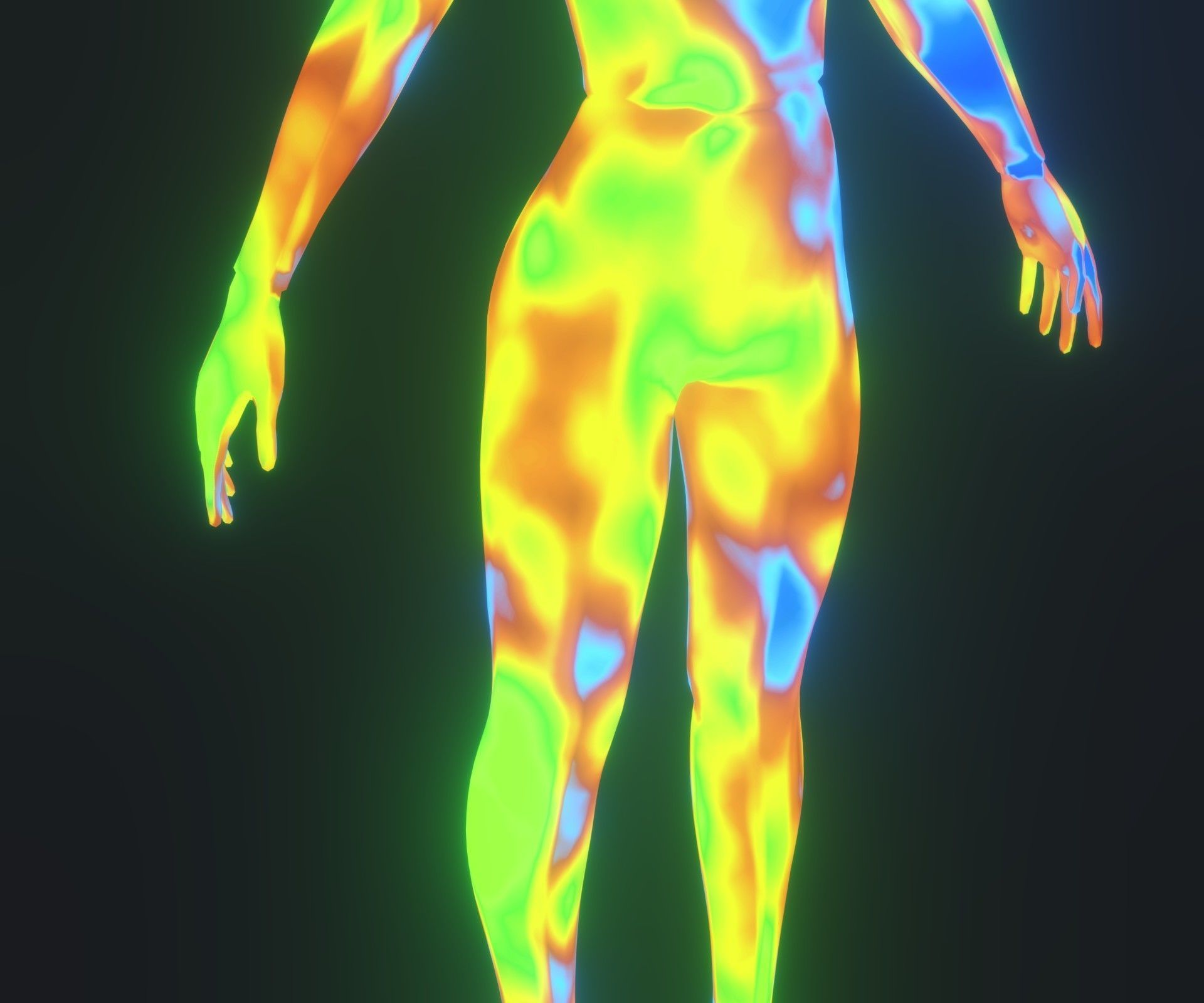 Human Thermal Image Heatmap Female 3D Model Low-poly 3D model_11