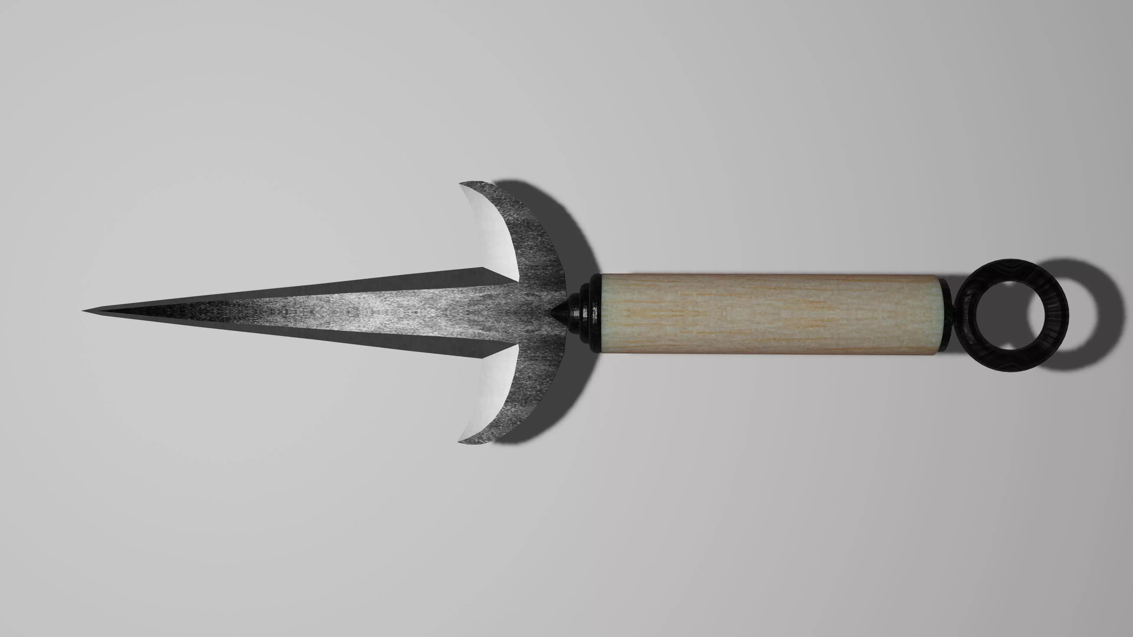 Kunai sword with wooden handle 3D model