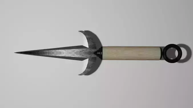 Kunai sword with wooden handle