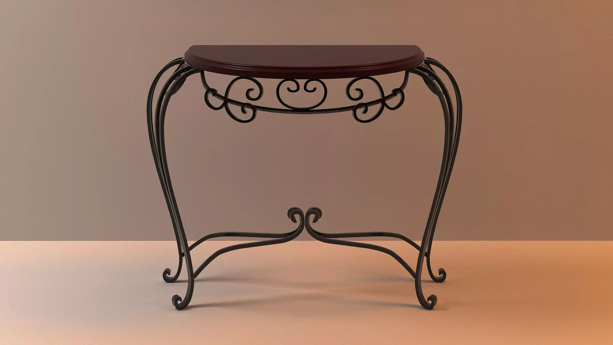 iron classic brown credenza Free 3D model
