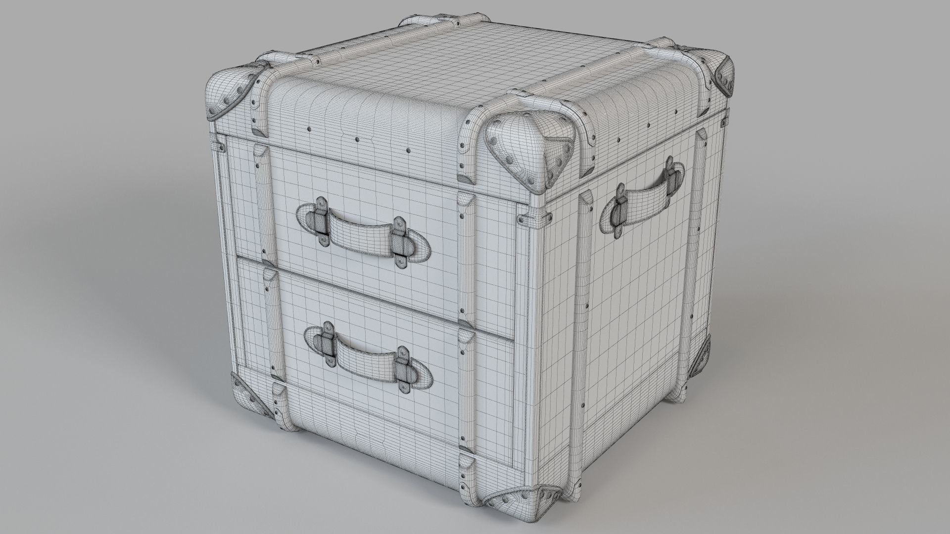 Richards Trunk 2 Drawer Cube Charcoal Canvas 3D model_5