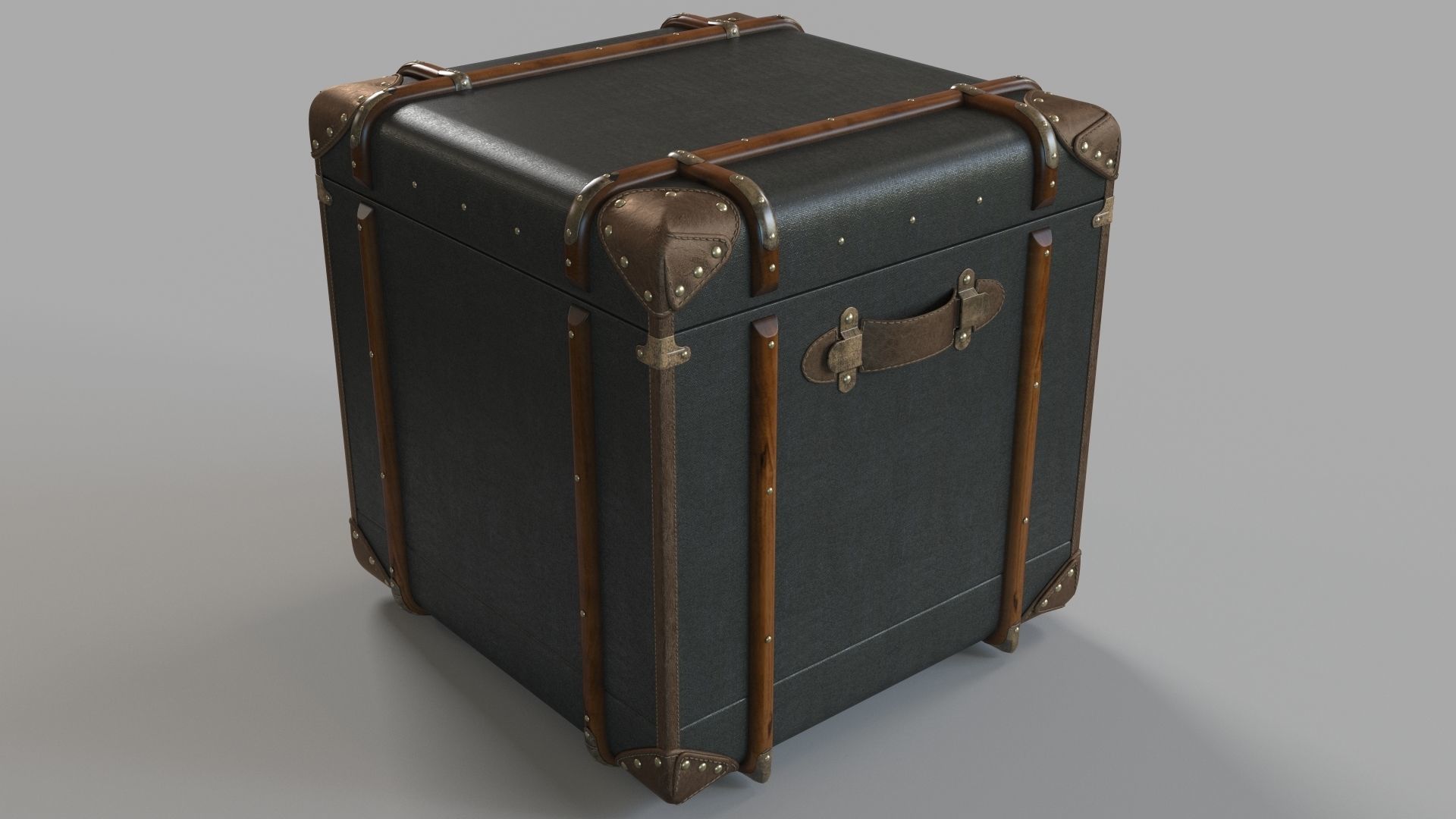 Richards Trunk 2 Drawer Cube Charcoal Canvas 3D model_3