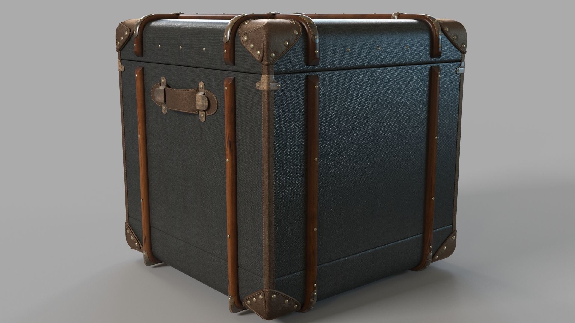 Richards Trunk 2 Drawer Cube Charcoal Canvas 3D model_4