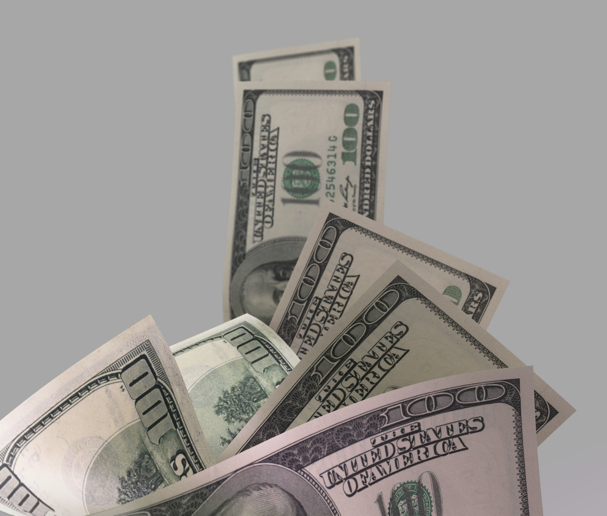 Set of dollar bills 3D model_5