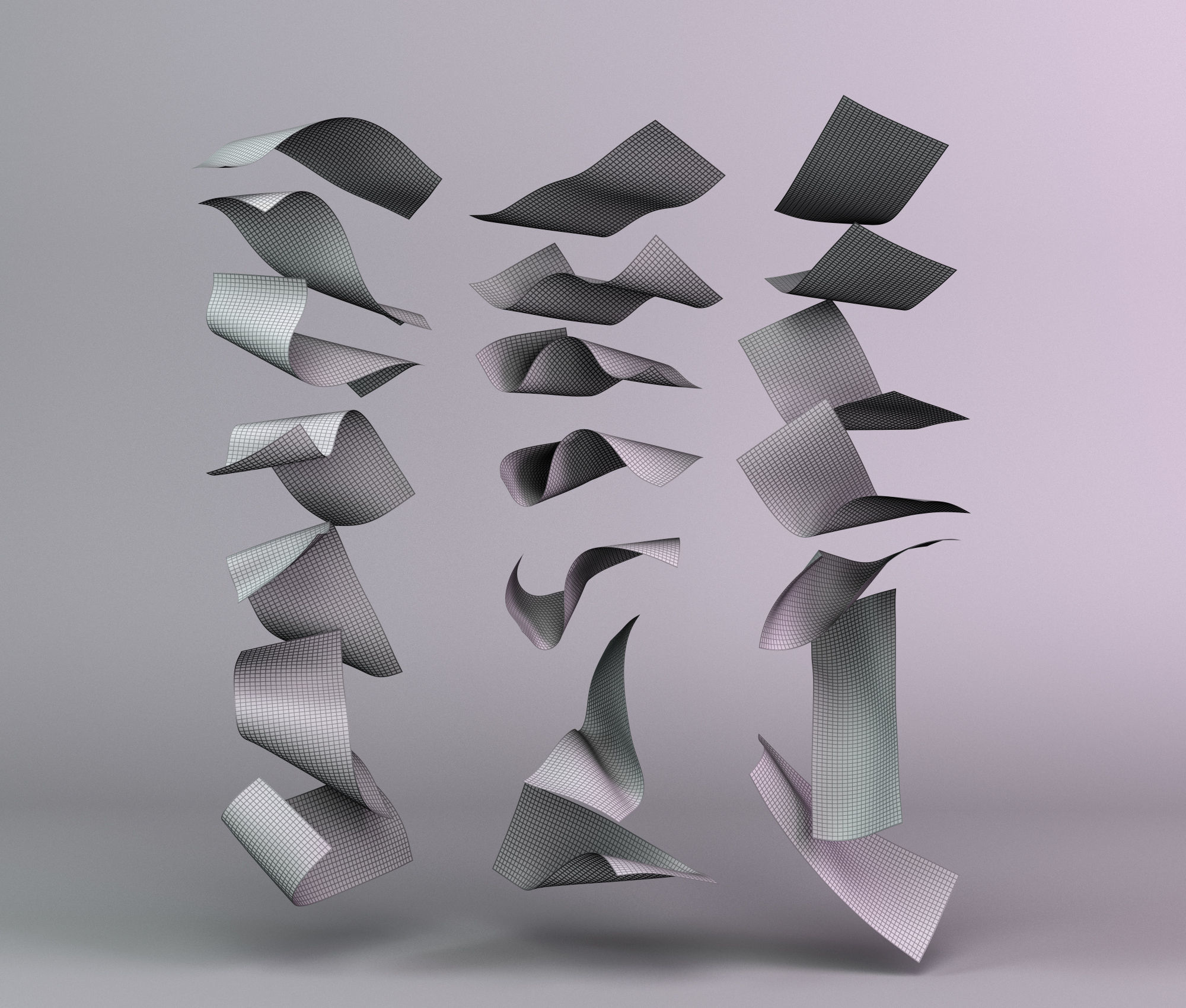 Set of dollar bills 3D model_6