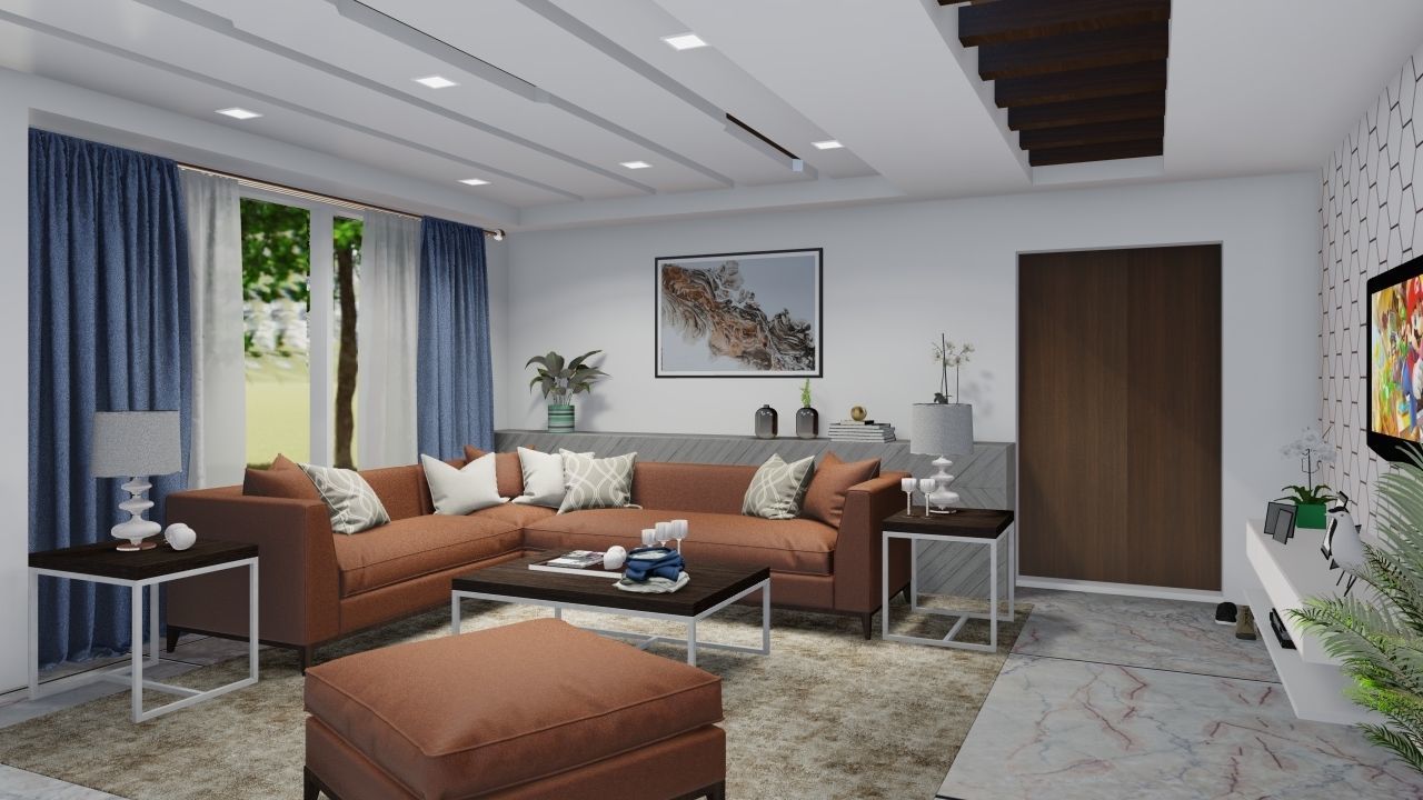 LIVING ROOM AND DINING AREA 3D model_4