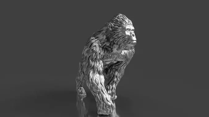 Silver Gorilla Figurine