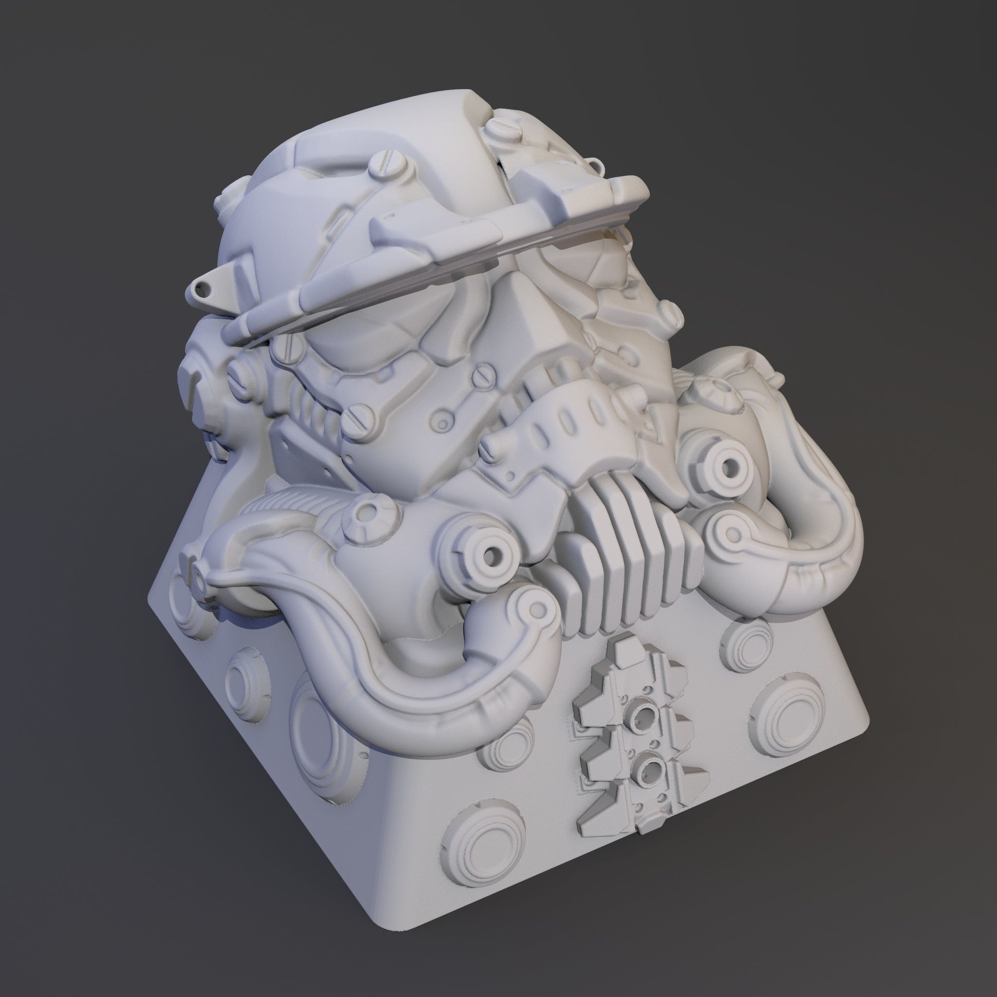 Cyberpunk Trooper Keycap 3D print model_5