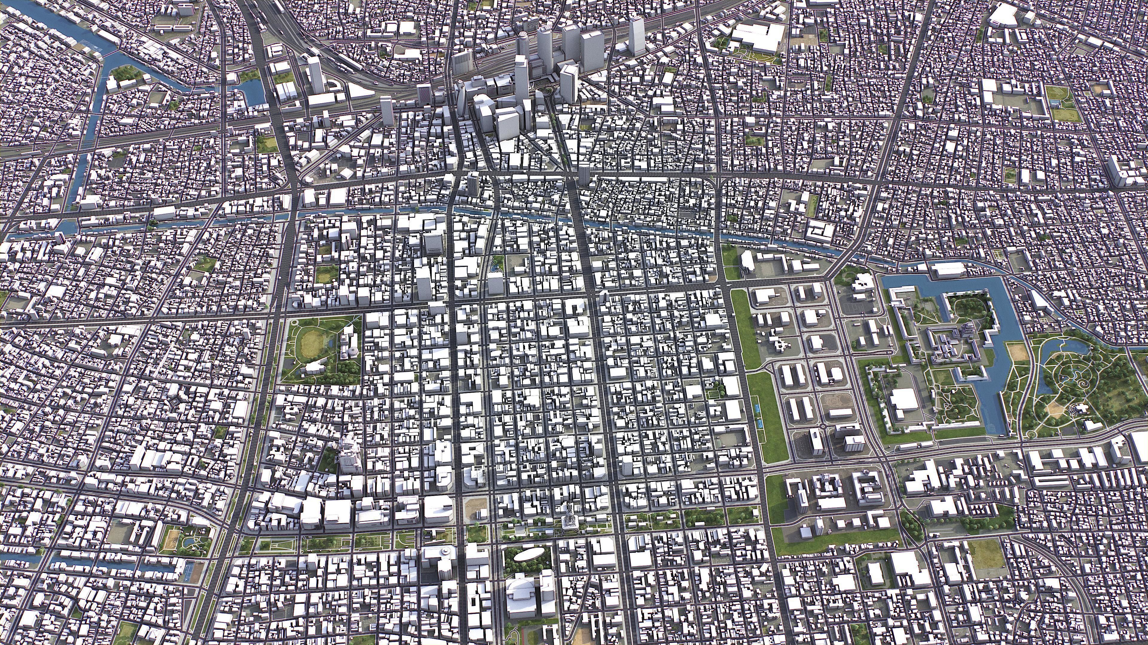 Nagoya - 3D City Model Low-poly 3D model_10