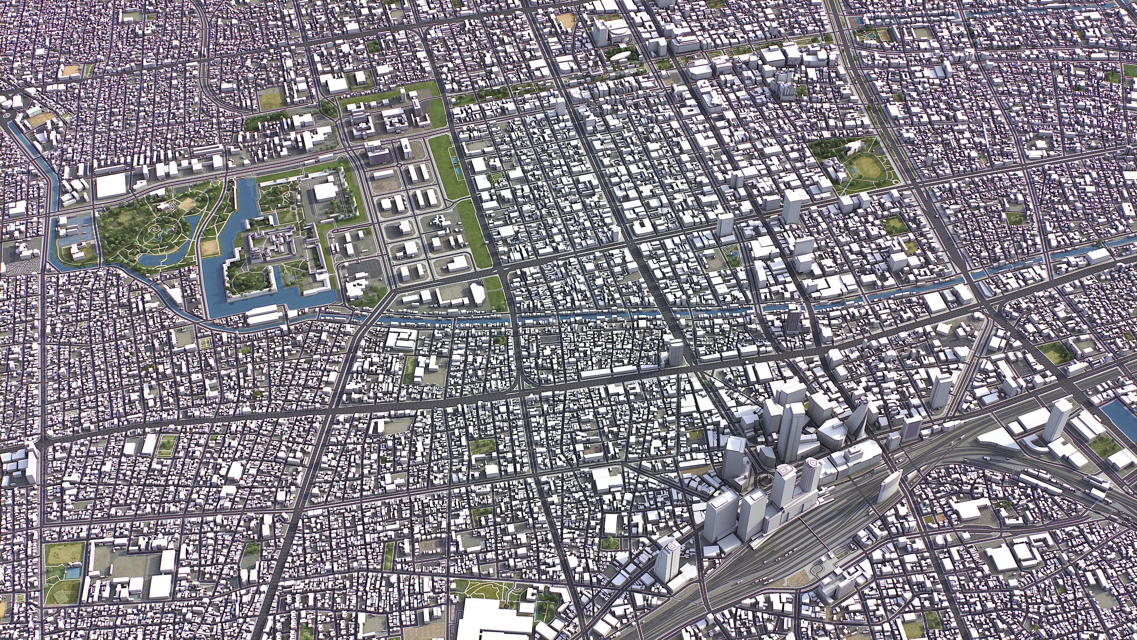 Nagoya - 3D City Model Low-poly 3D model_5