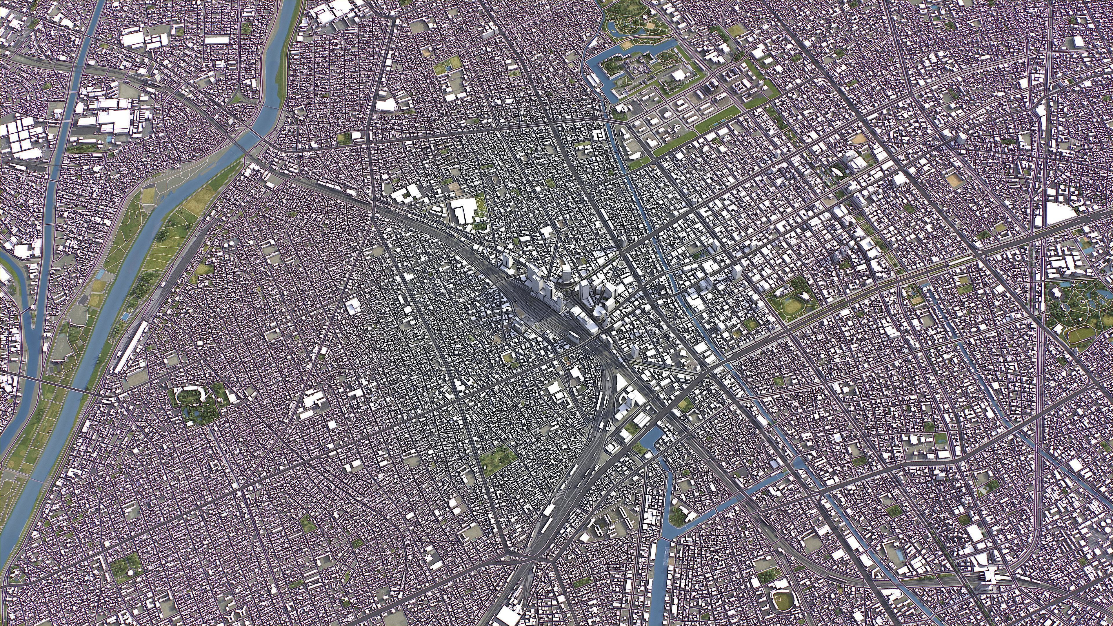 Nagoya - 3D City Model Low-poly 3D model_12
