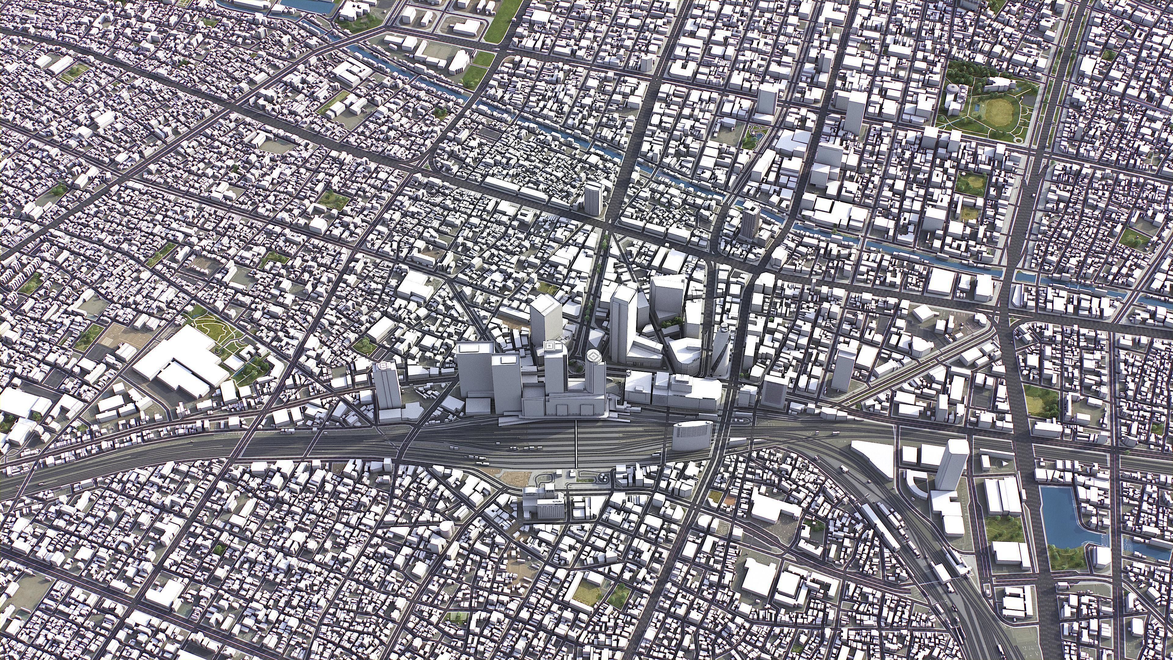 Nagoya - 3D City Model Low-poly 3D model_3