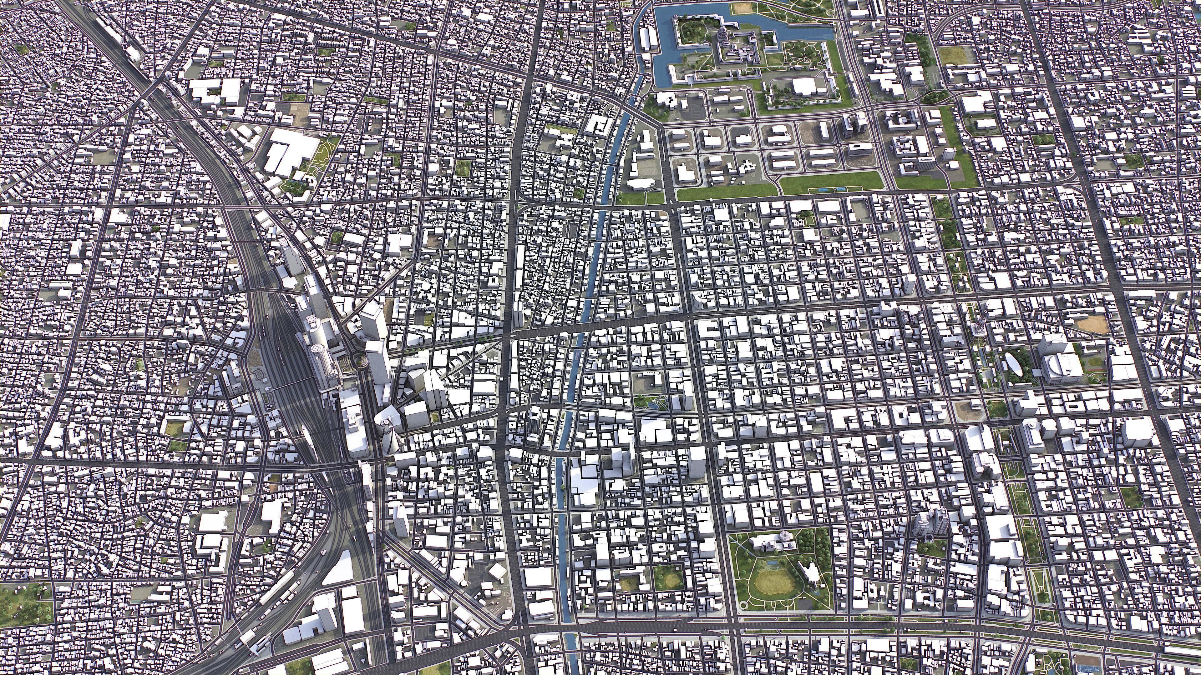 Nagoya - 3D City Model Low-poly 3D model_4