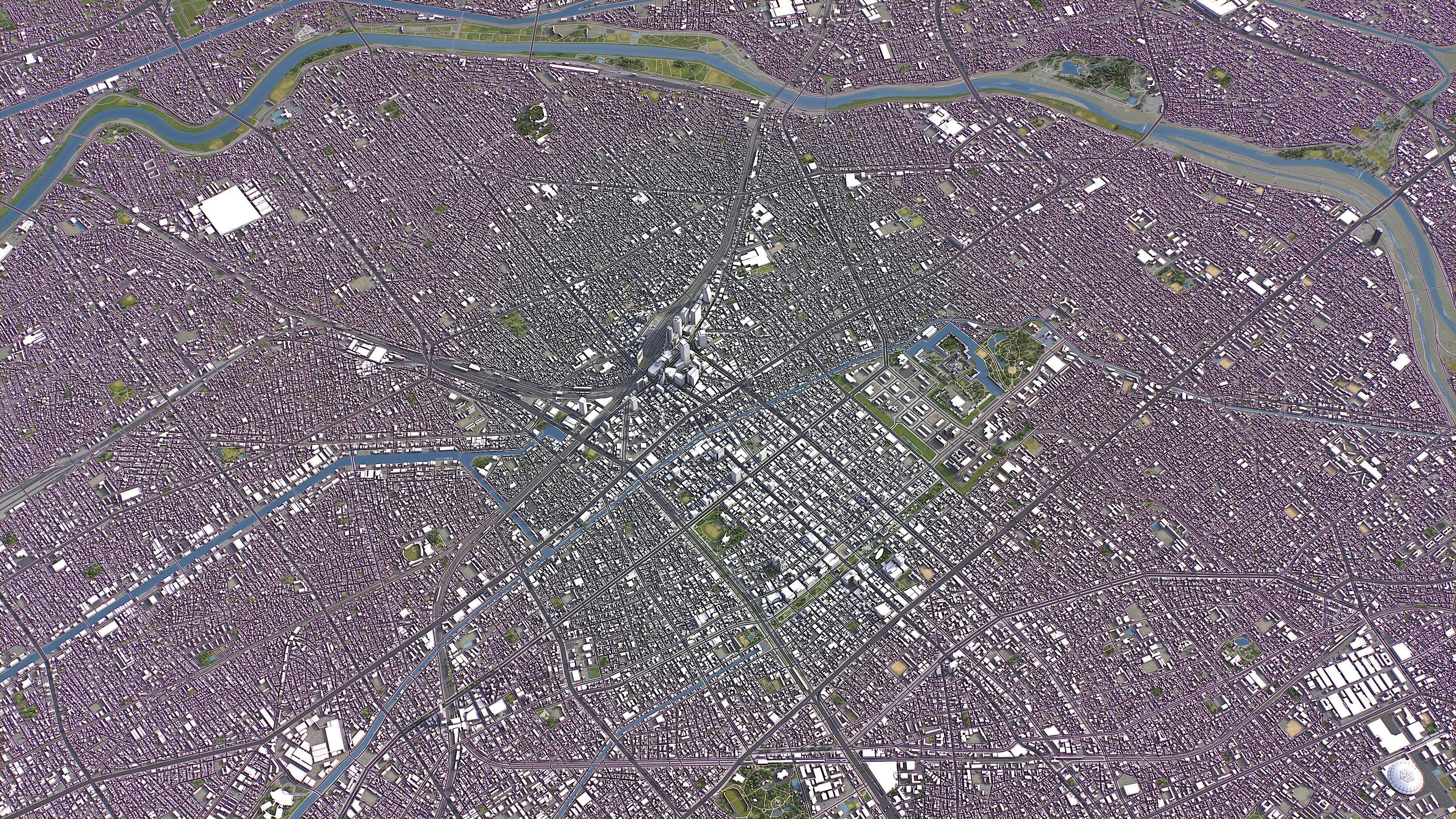 Nagoya - 3D City Model Low-poly 3D model_23