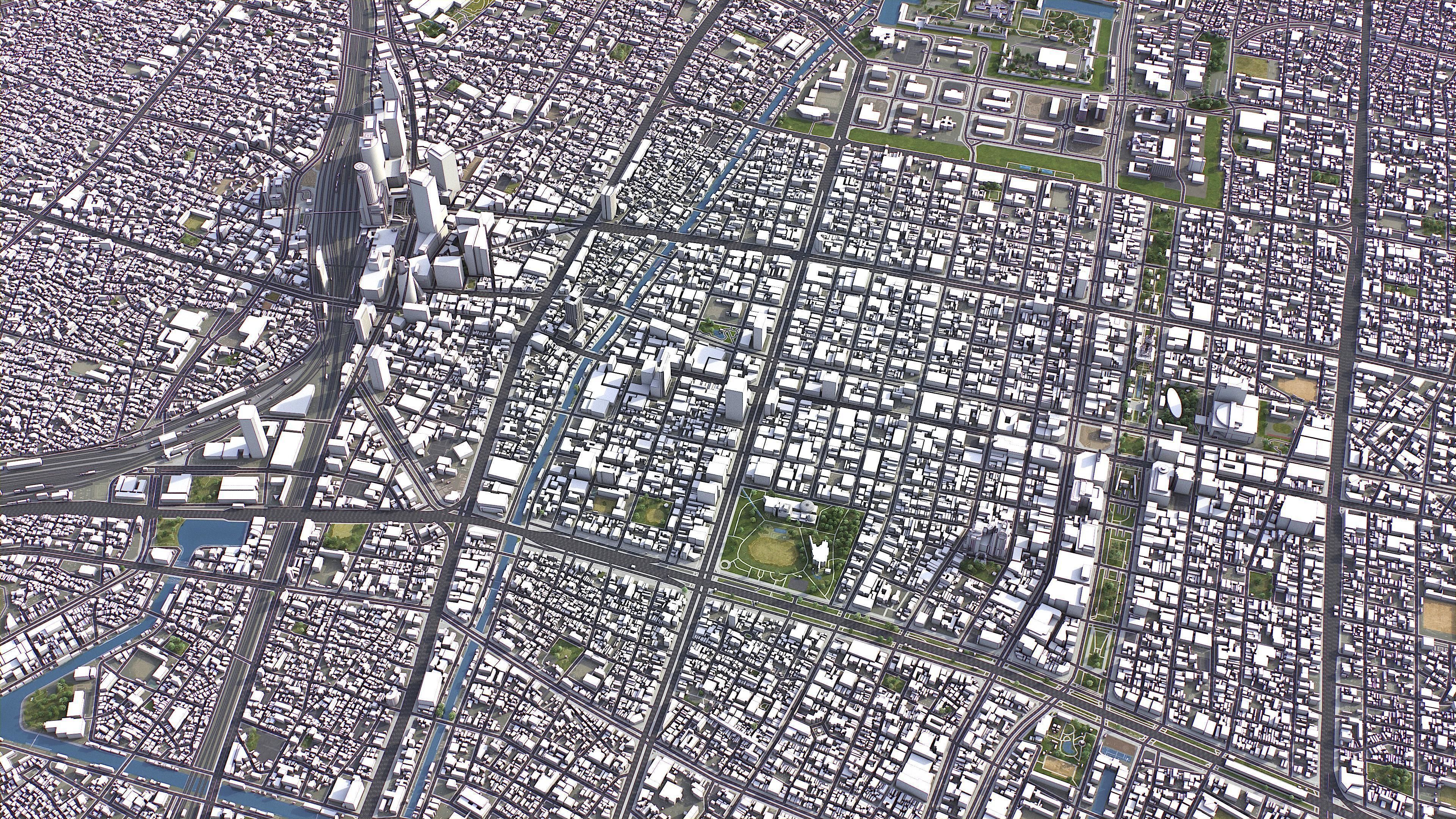 Nagoya - 3D City Model Low-poly 3D model_8