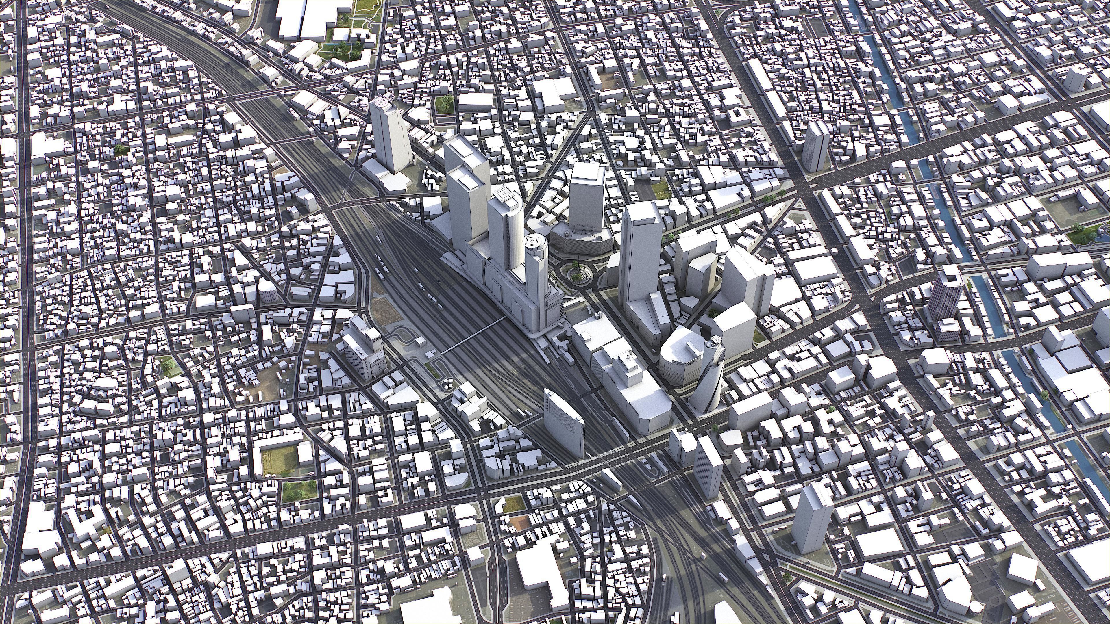 Nagoya - 3D City Model Low-poly 3D model_6