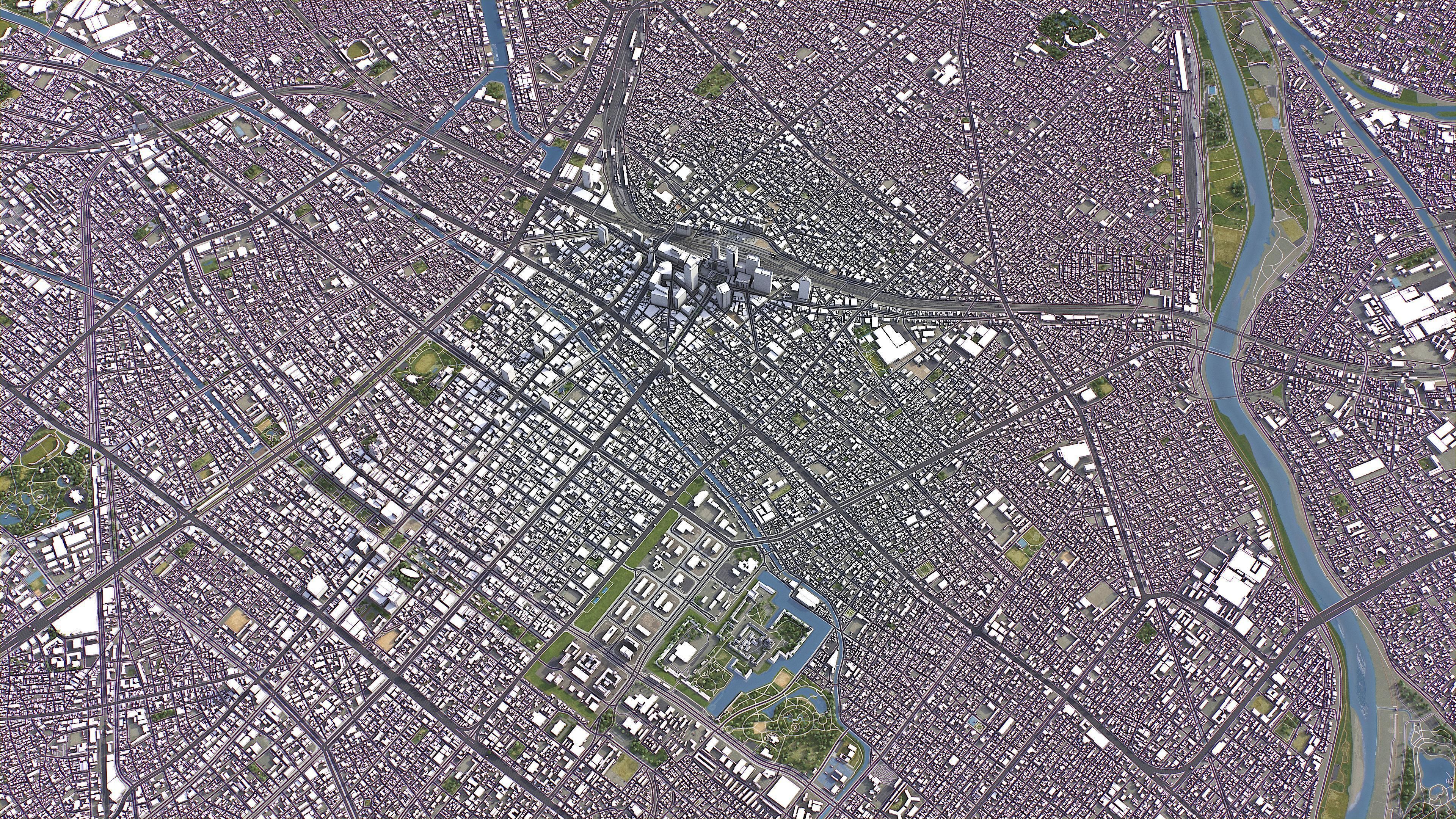 Nagoya - 3D City Model Low-poly 3D model_16