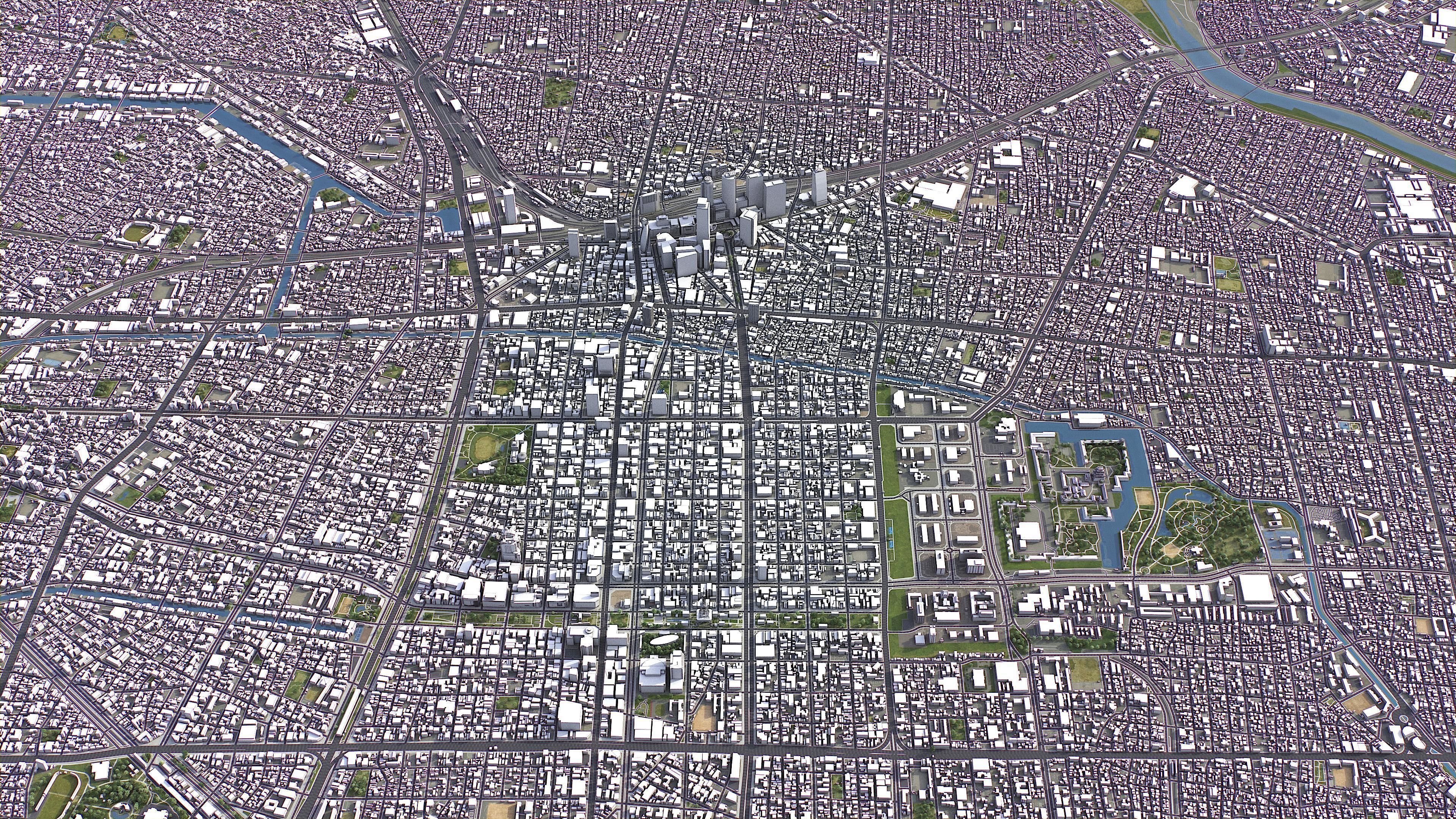 Nagoya - 3D City Model Low-poly 3D model_17