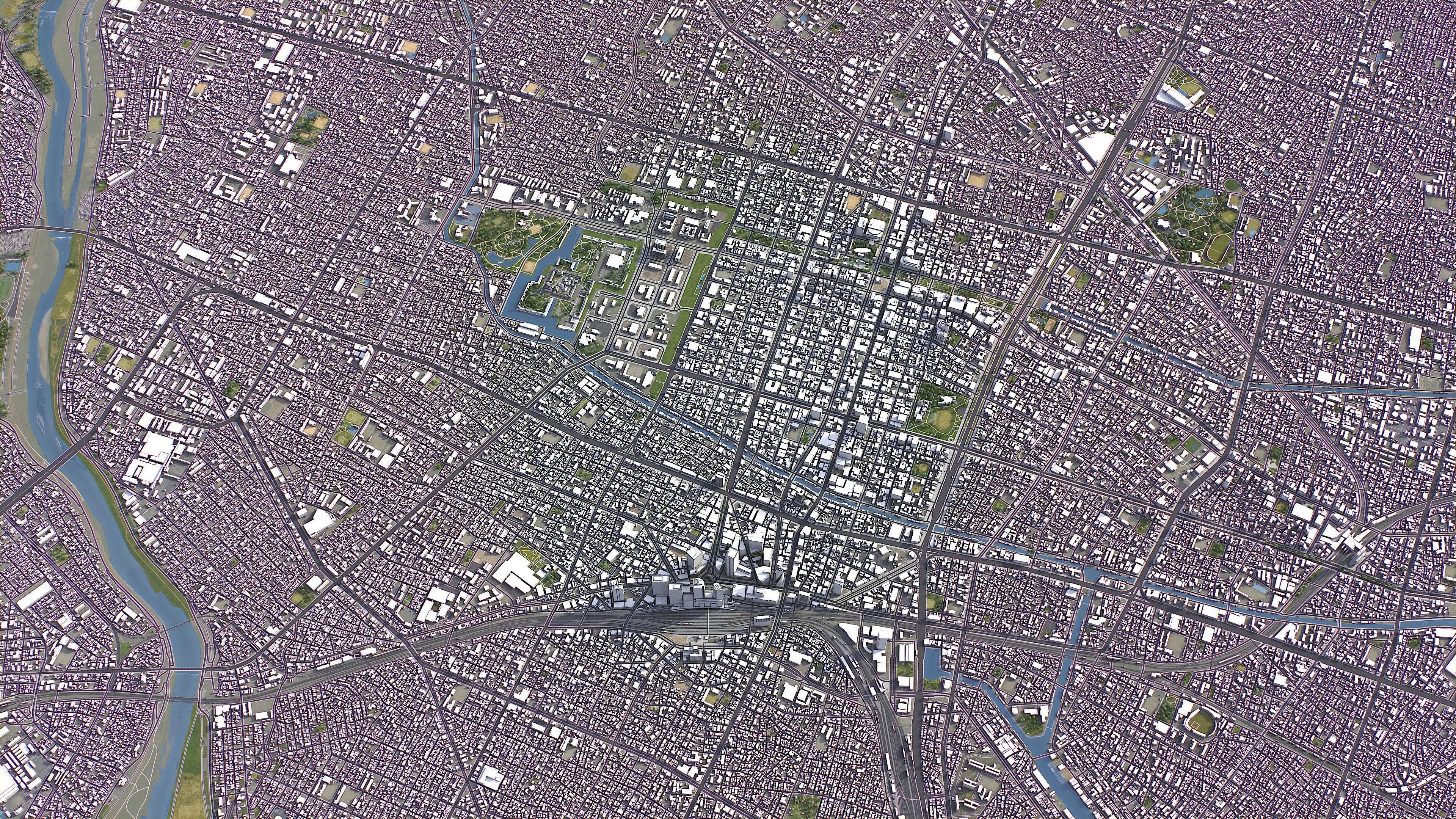 Nagoya - 3D City Model Low-poly 3D model_19