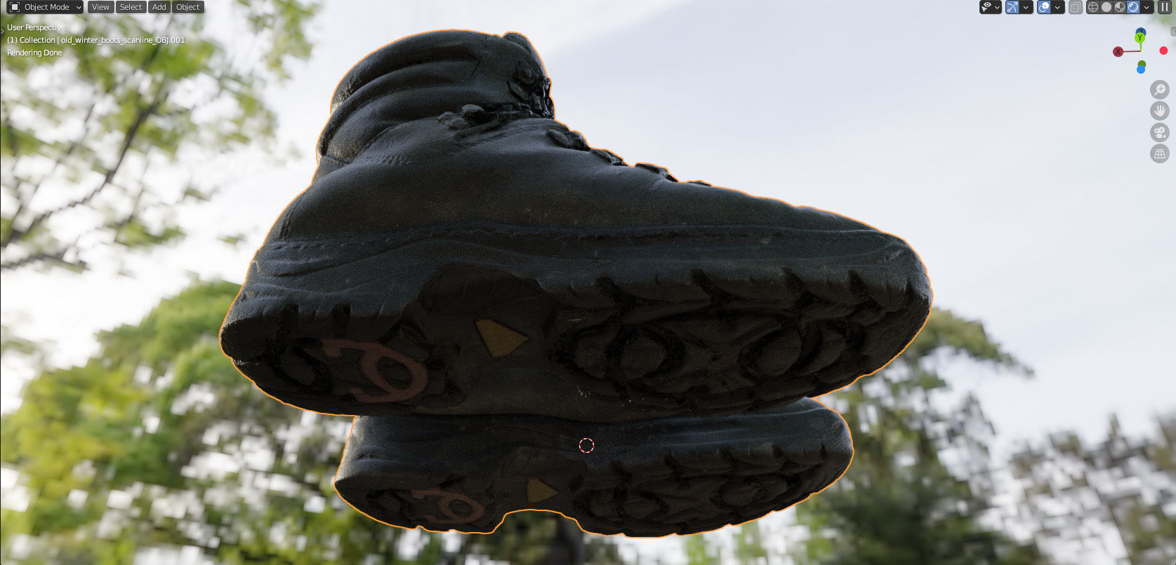 Old winter boots scanned 8k 3D model_11