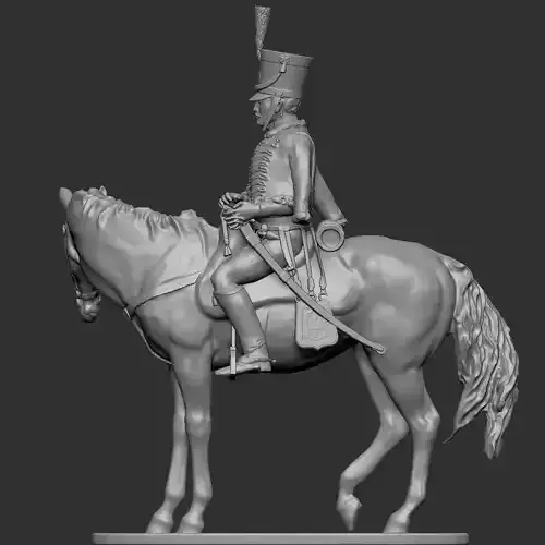 Napoleon Hussar on horseback 3D print model