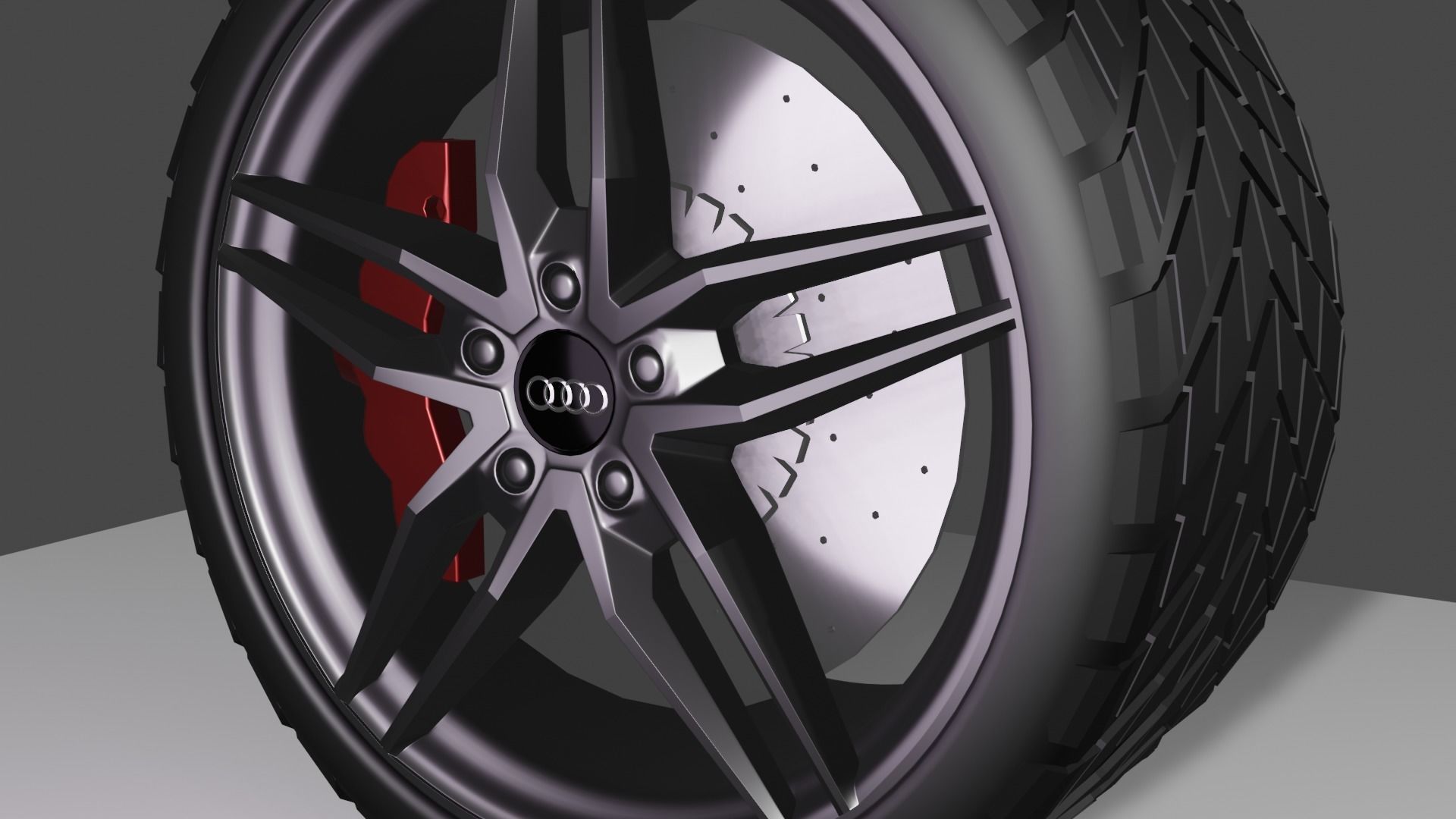 TIRE WHEEL Audi R8 Free 3D model_2