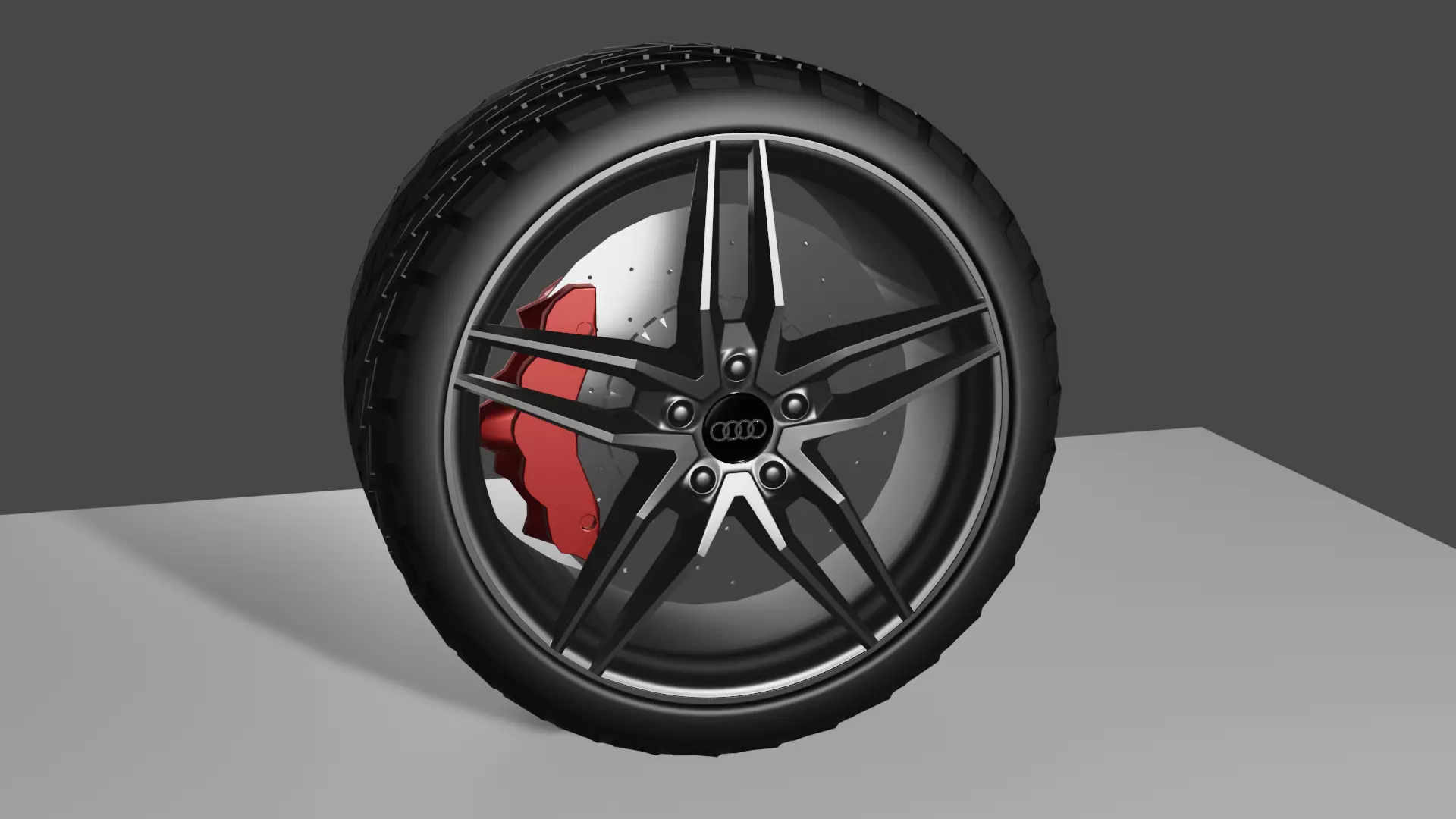 TIRE WHEEL Audi R8 Free 3D model_0