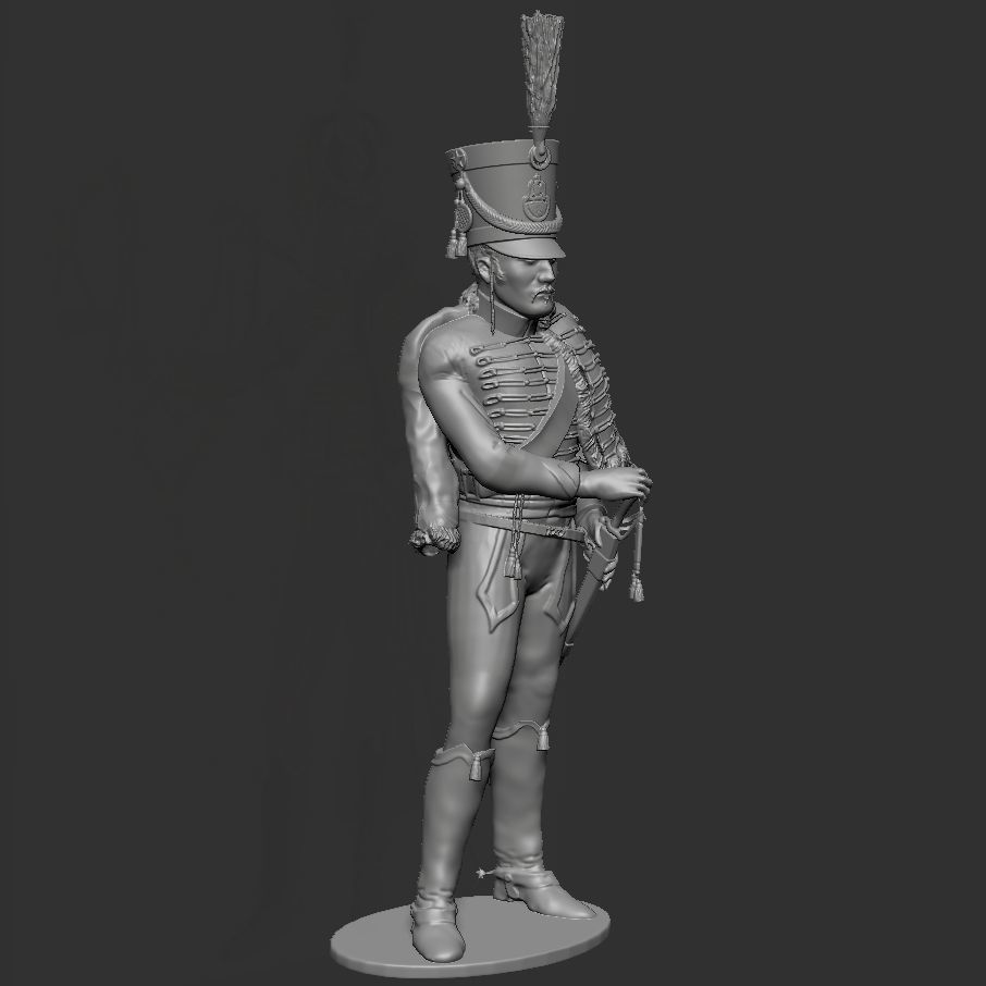 Napoleon Hussar standing 3D print model_1