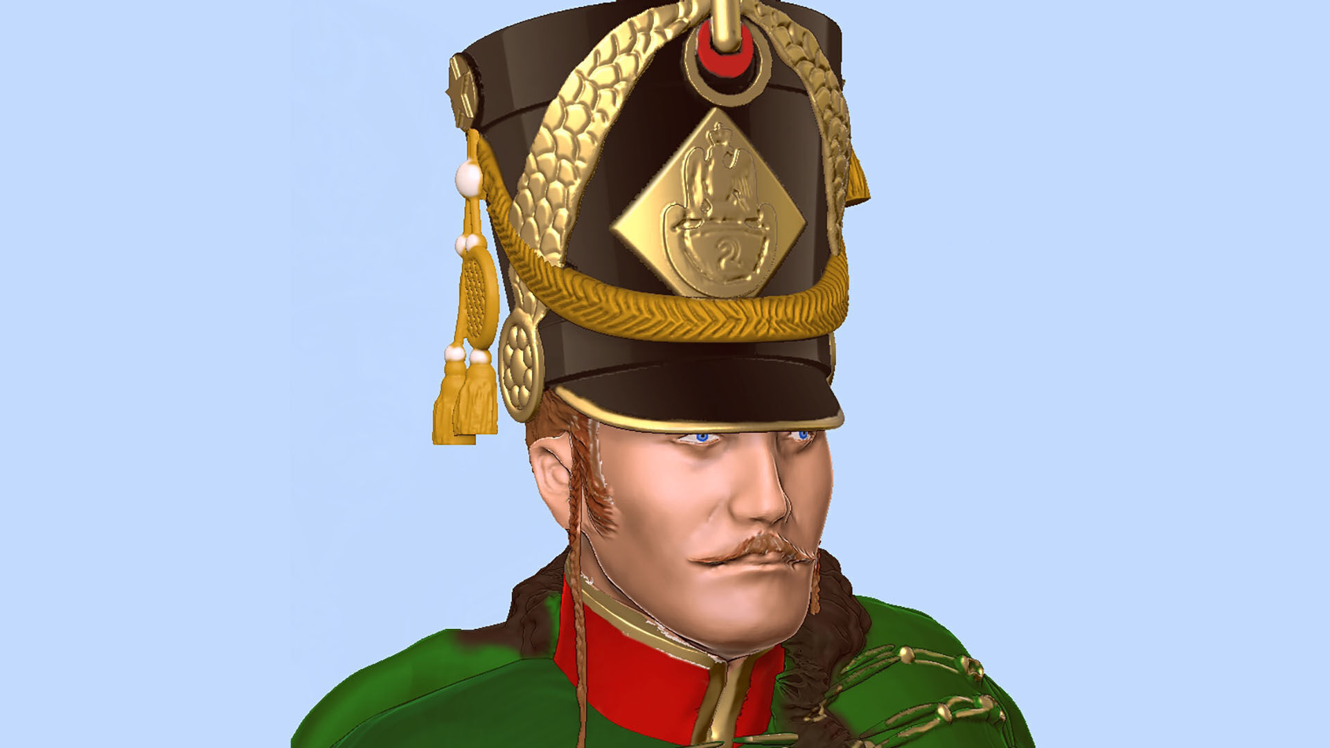 Napoleon Hussar standing 3D print model_6