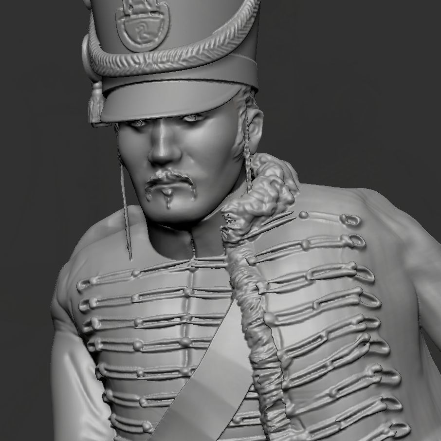 Napoleon Hussar standing 3D print model_8