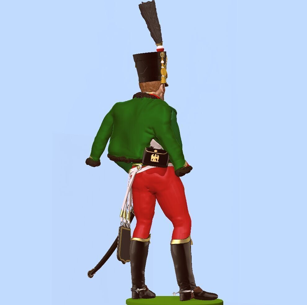 Napoleon Hussar standing 3D print model_5