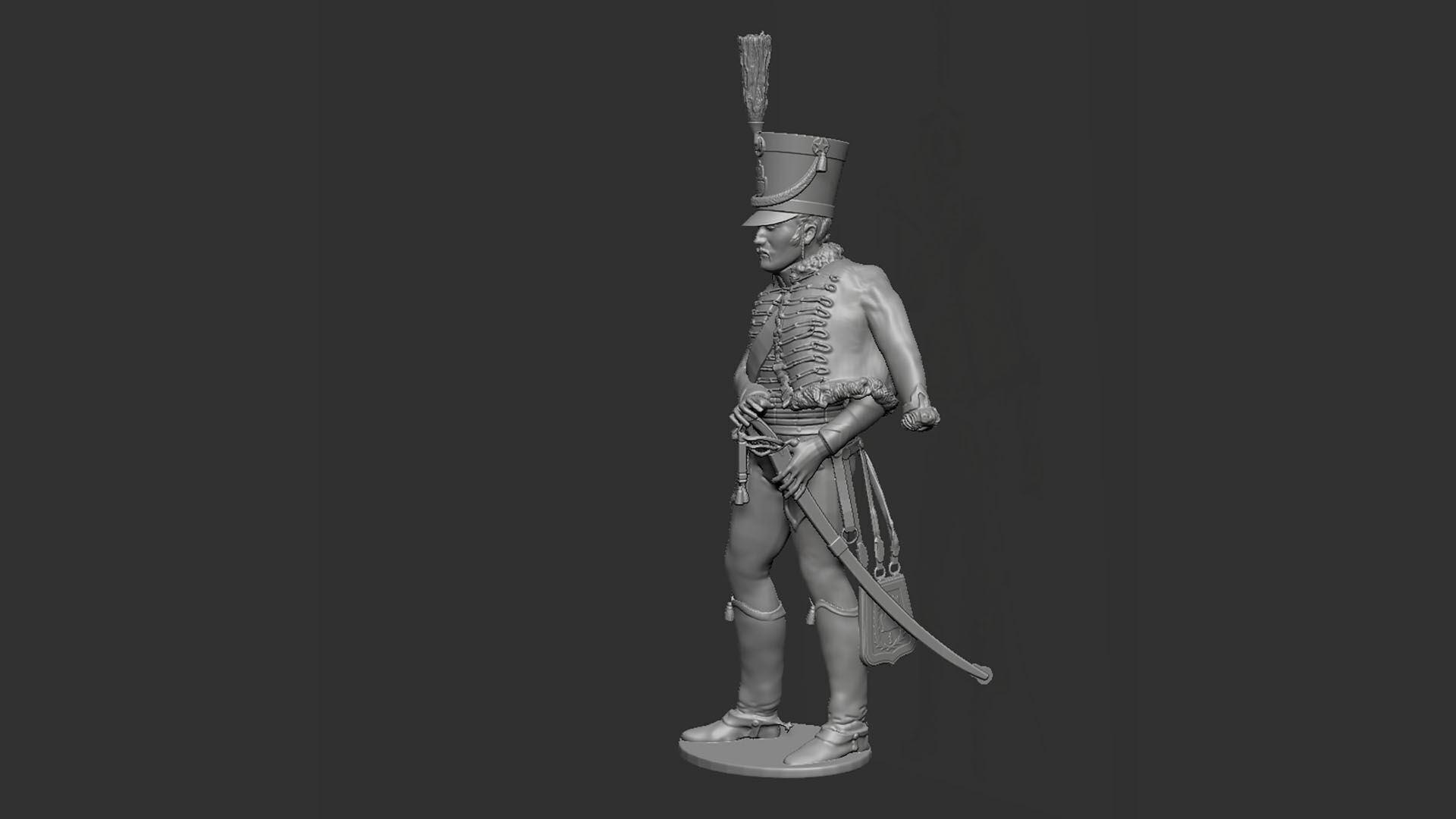 Napoleon Hussar standing 3D print model_3