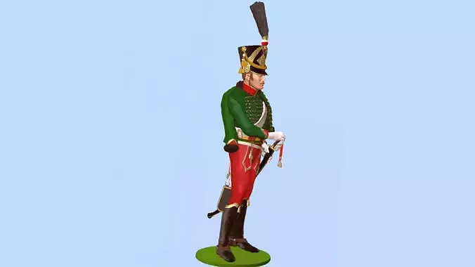 Napoleon Hussar standing 3D print model