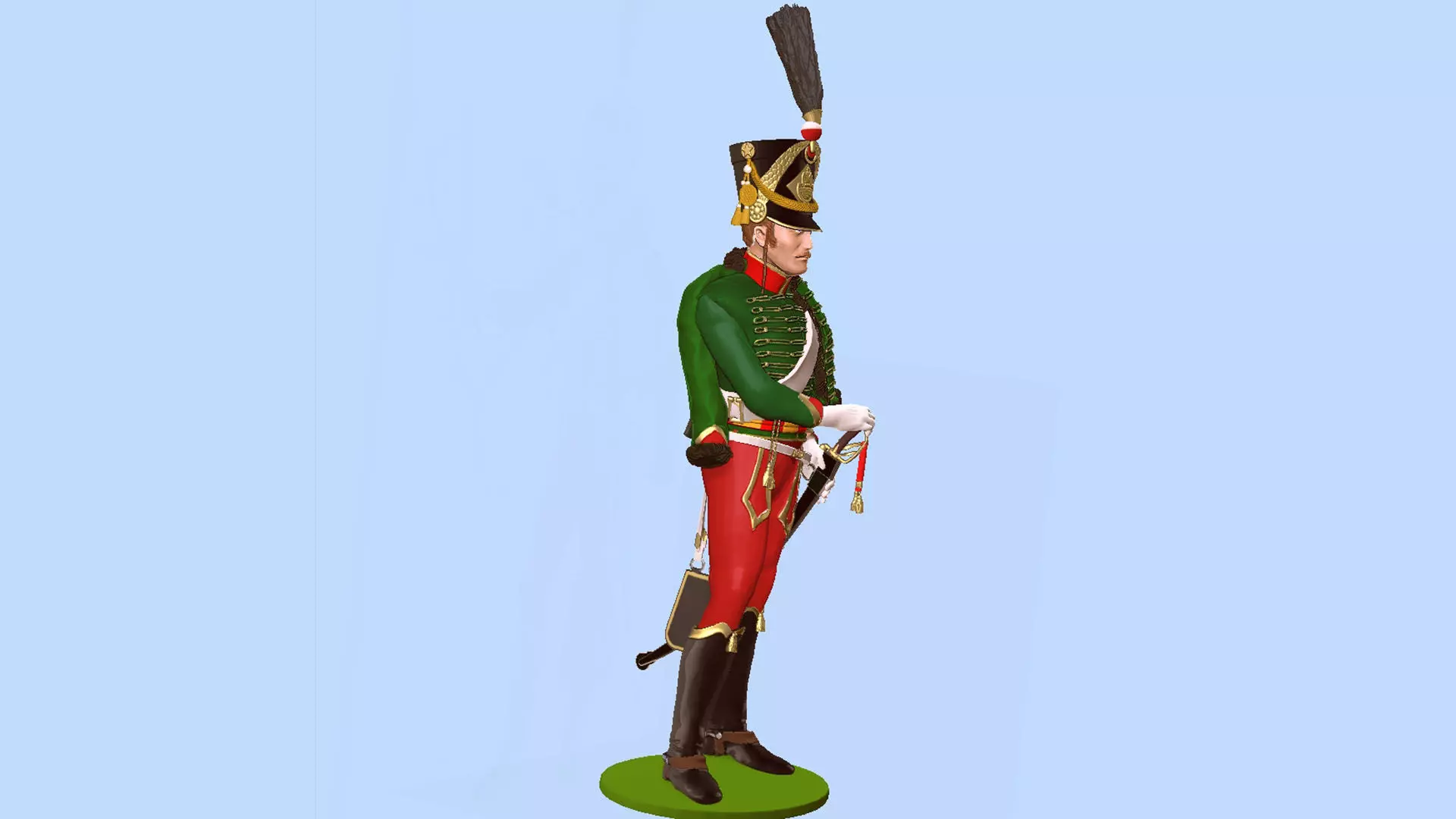Napoleon Hussar standing 3D print model_0