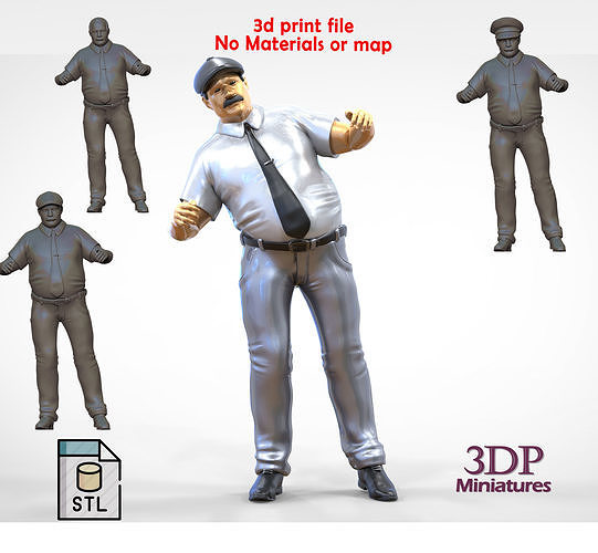 N1 Train driver looks out of the train 3D print model