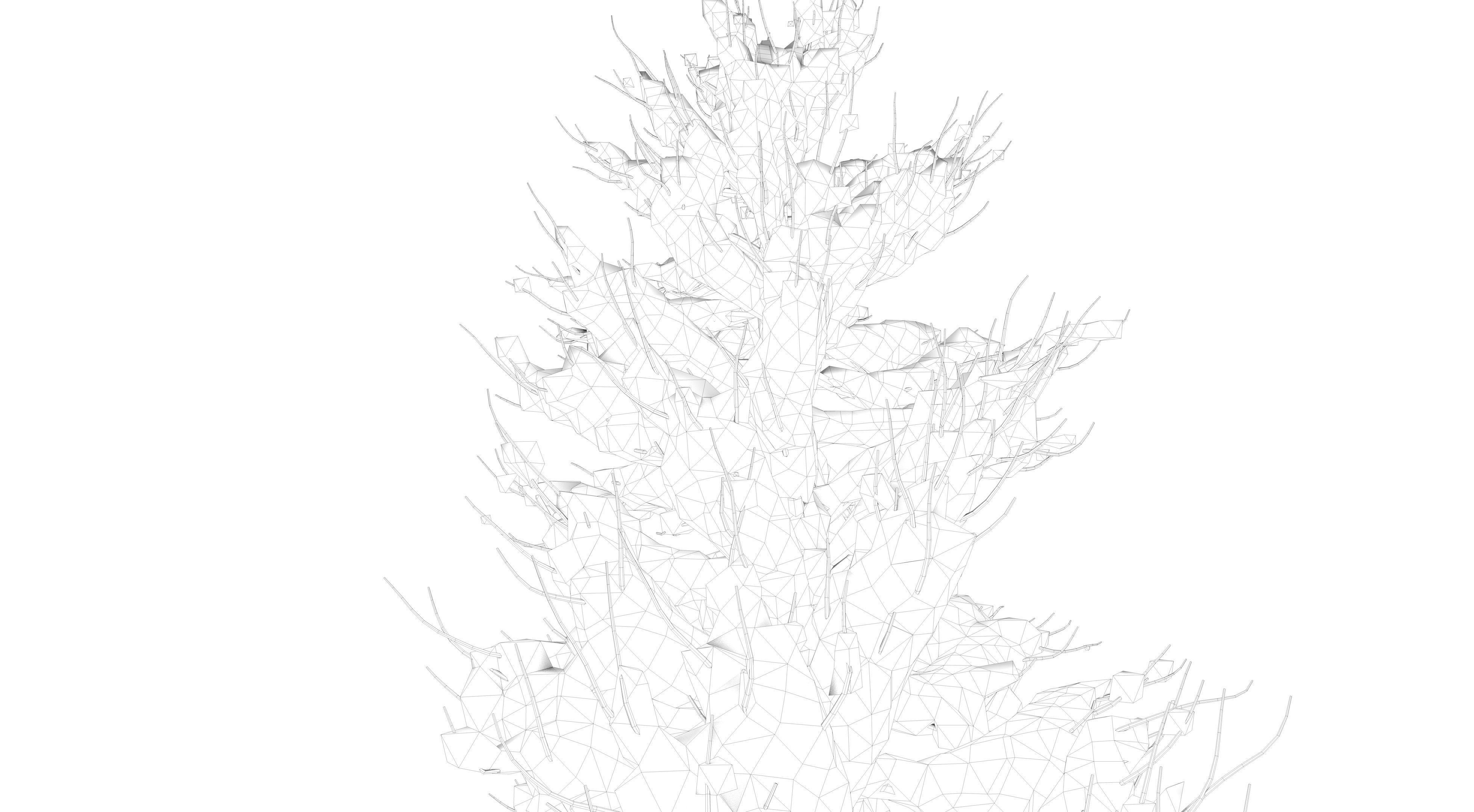 Snow Tuscan Cypress Tree Low-poly 3D model_14