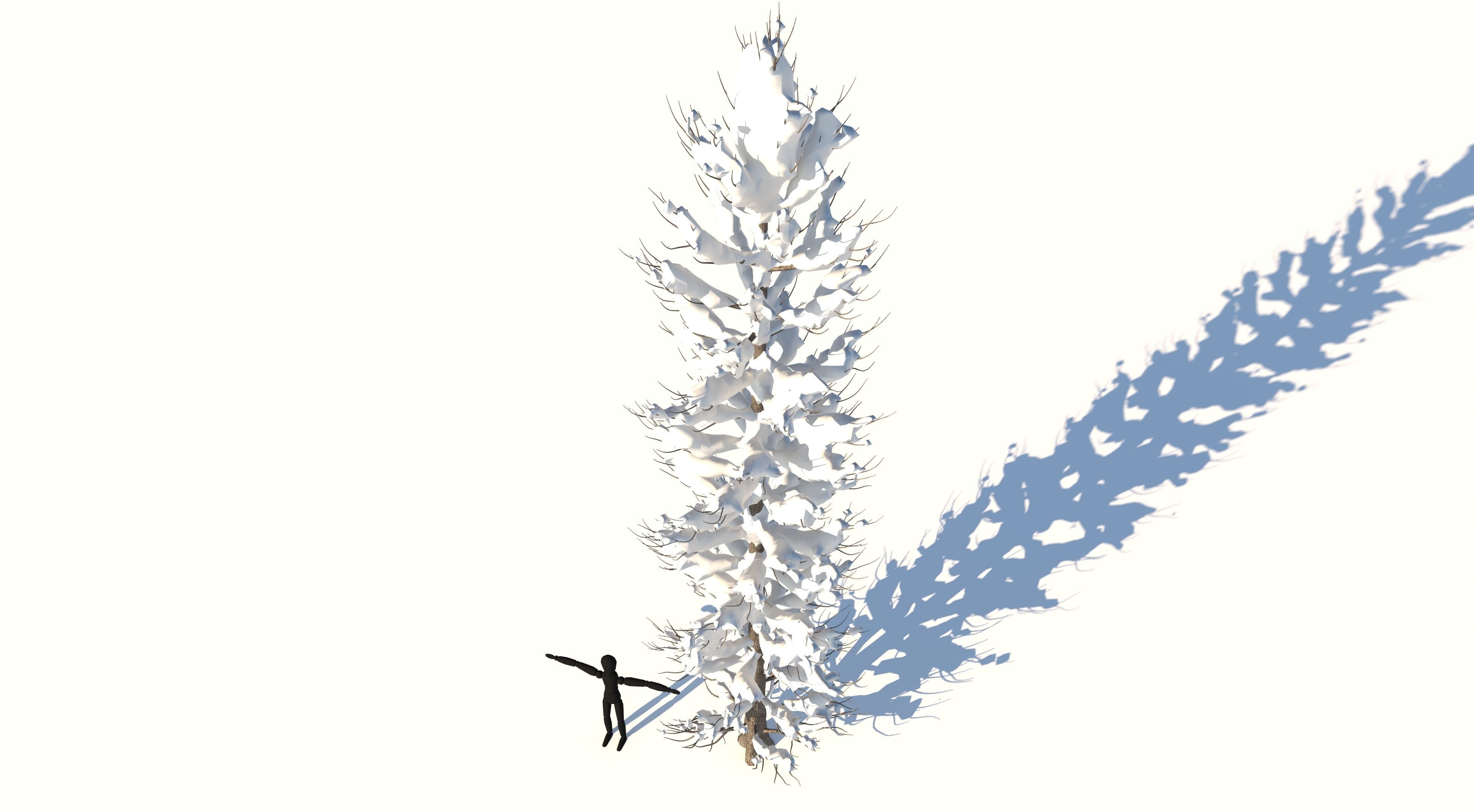 Snow Tuscan Cypress Tree Low-poly 3D model_3