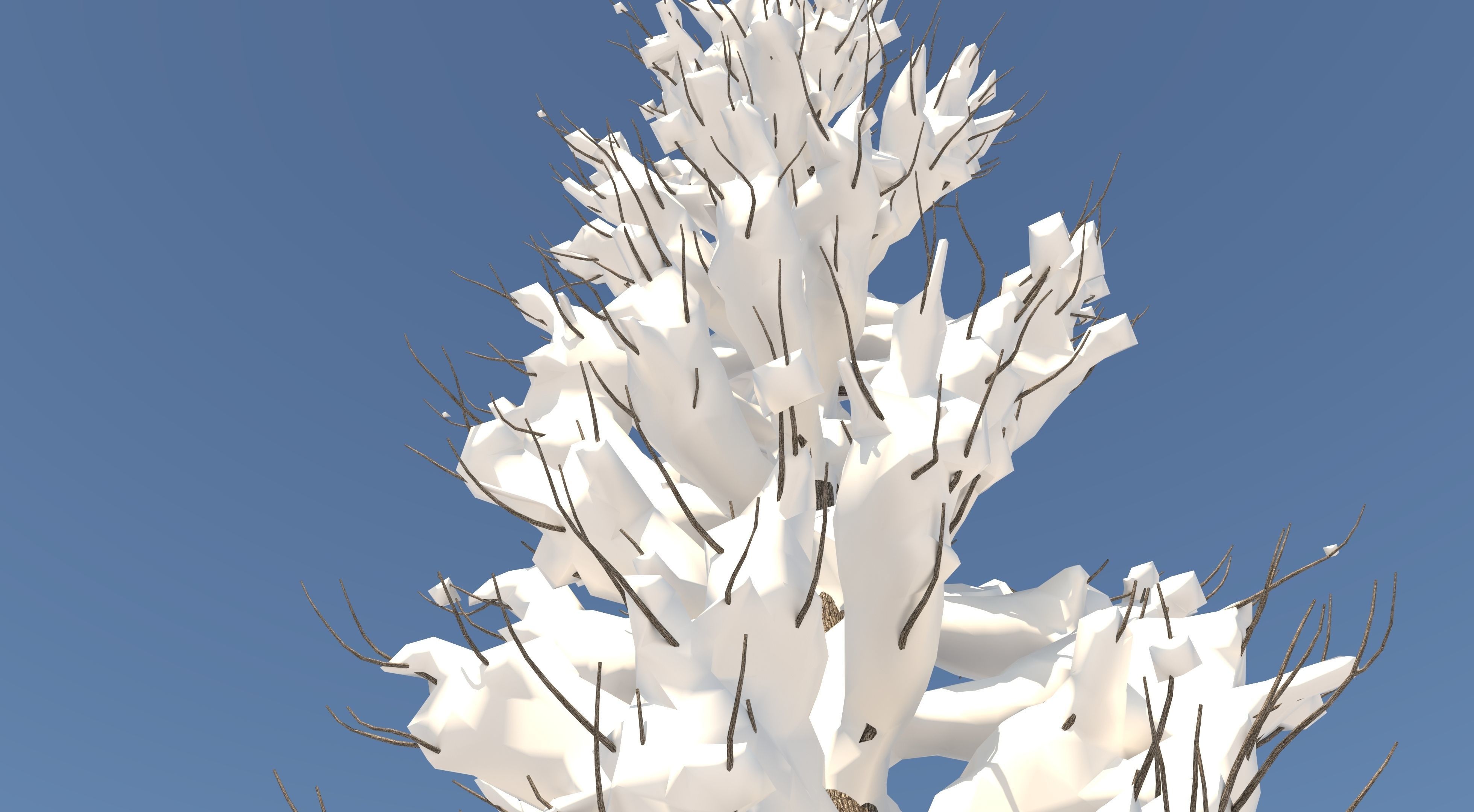 Snow Tuscan Cypress Tree Low-poly 3D model_5
