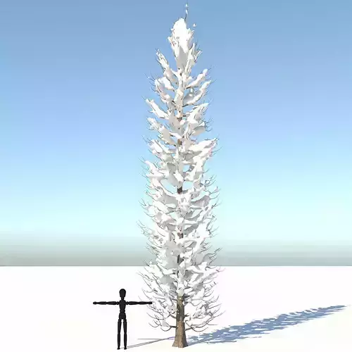 Snow Tuscan Cypress Tree Low-poly 3D model