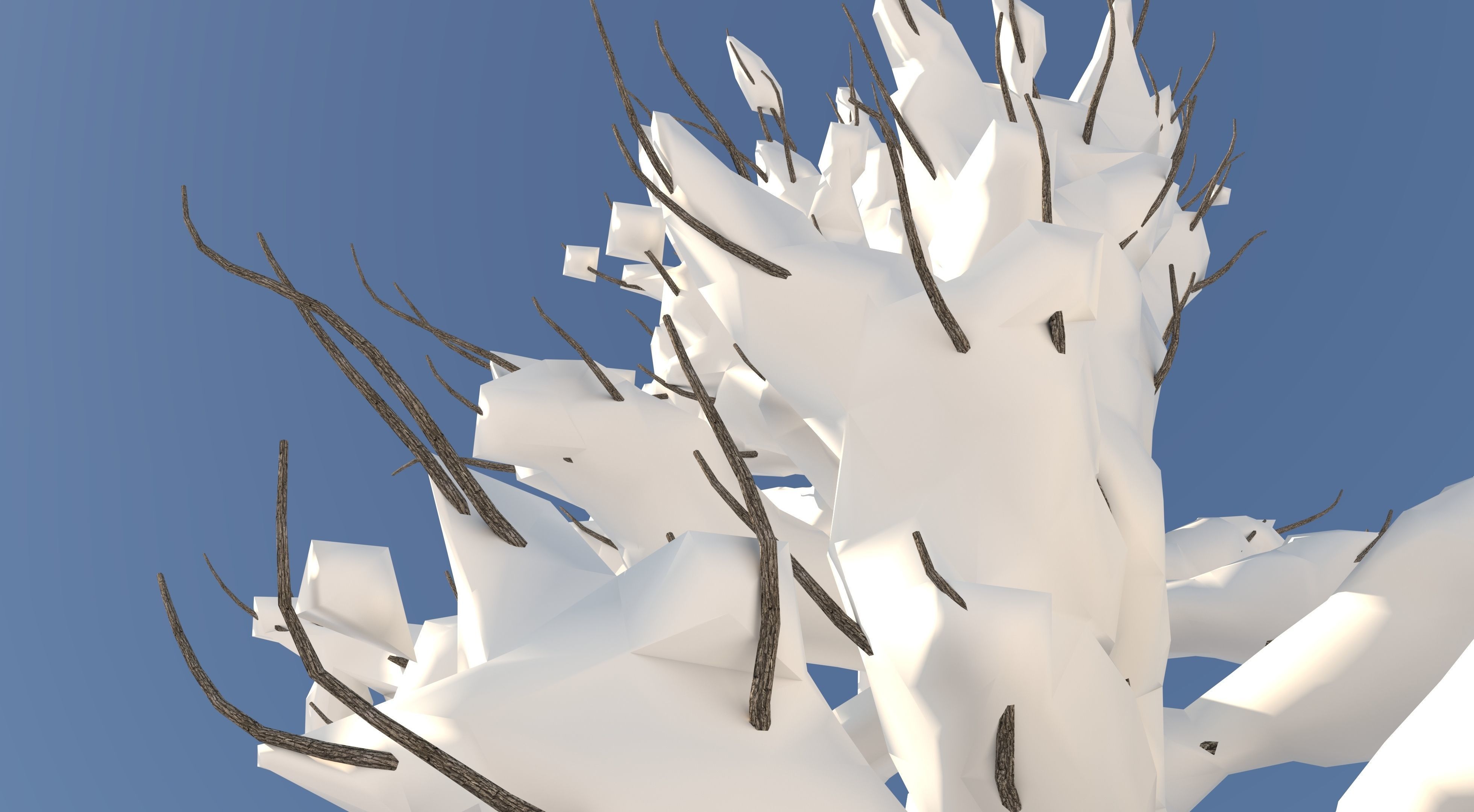 Snow Tuscan Cypress Tree Low-poly 3D model_6